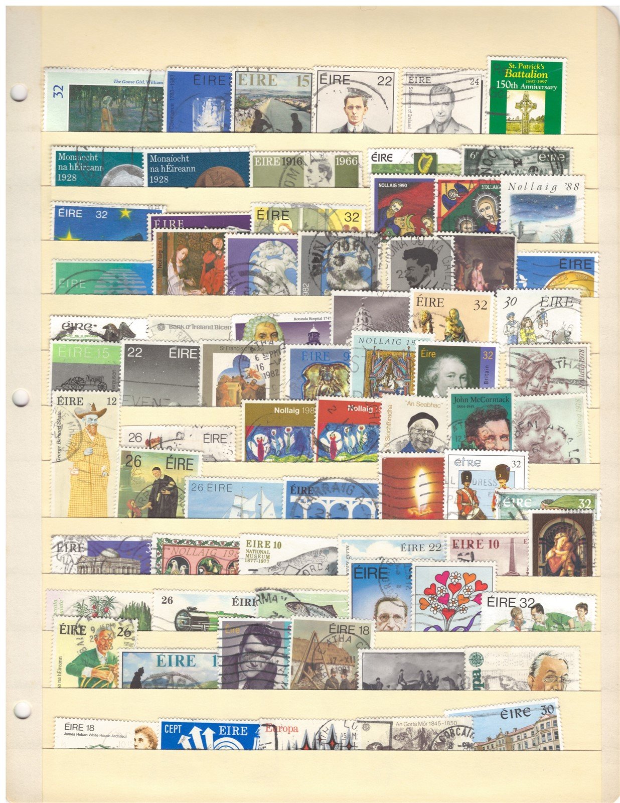 318 All Different Used Ireland Stamp Collection, 4 Stock Pages ZAYIX 0825CB4252