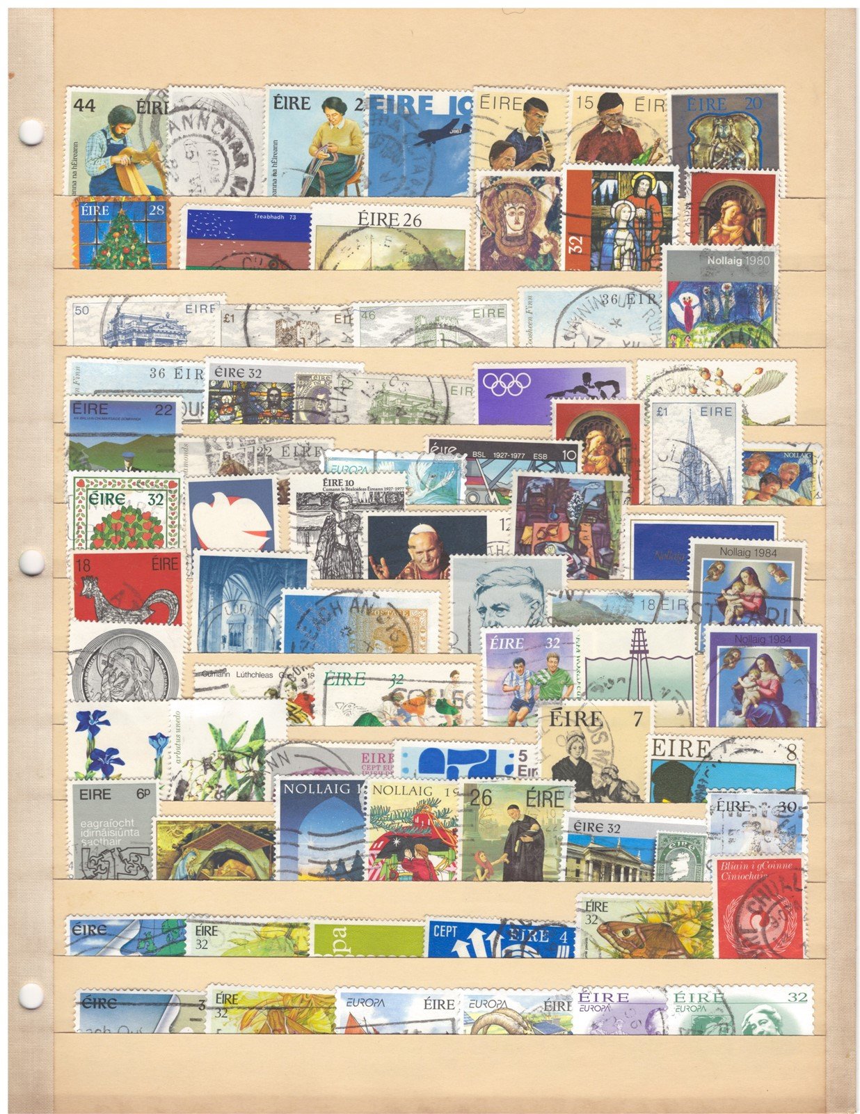 318 All Different Used Ireland Stamp Collection, 4 Stock Pages ZAYIX 0825CB4252
