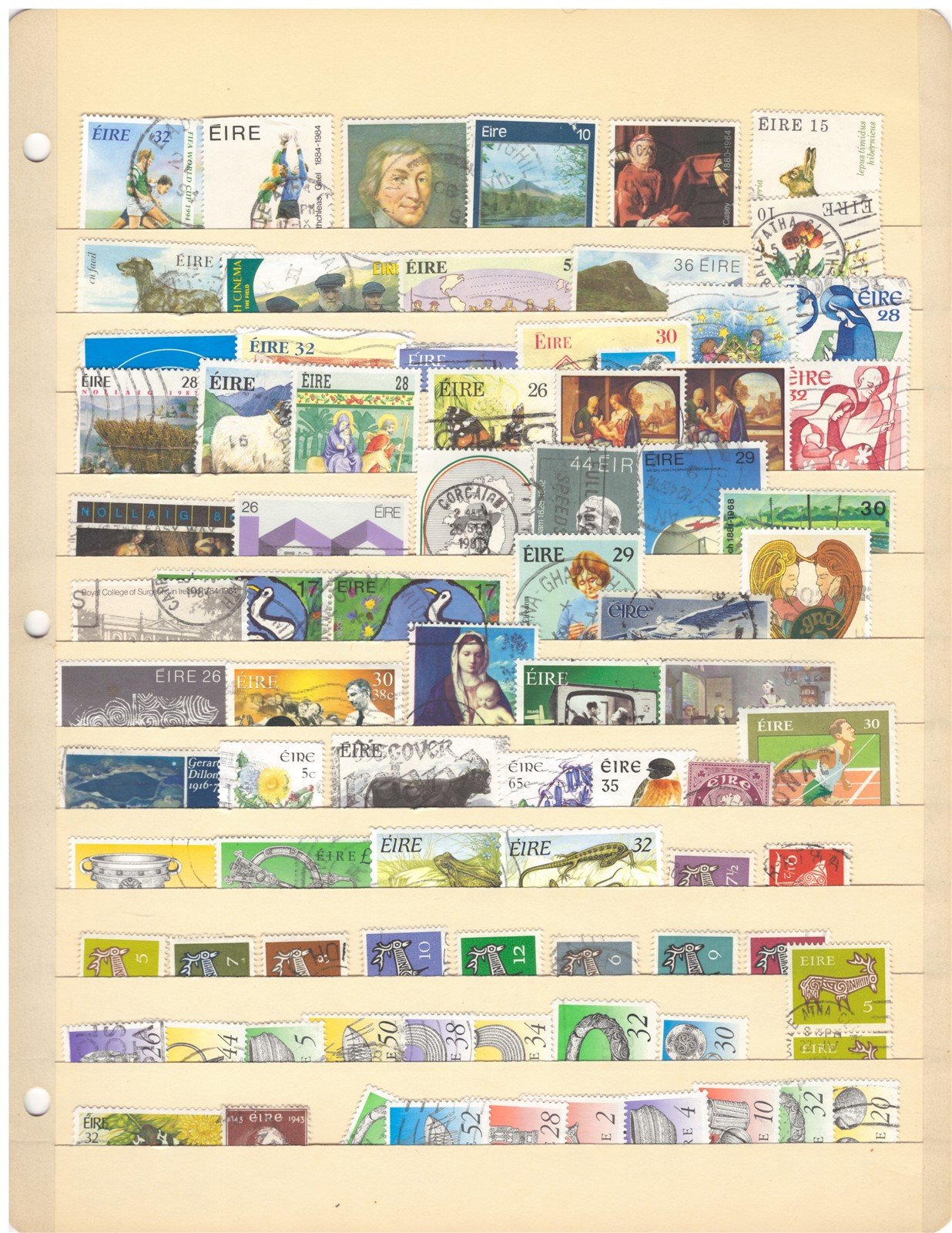 318 All Different Used Ireland Stamp Collection, 4 Stock Pages ZAYIX 0825CB4252