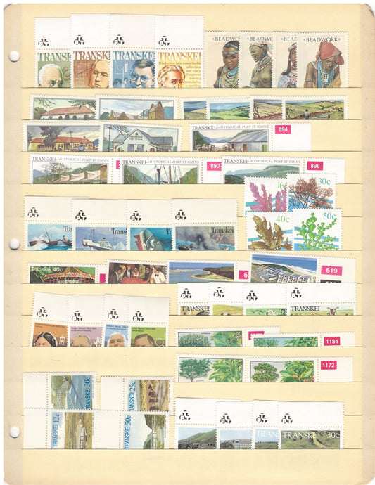 Transkei All Different MNH Stamp Collection on 5 Stock Pages ZAYIX 0825CB4347