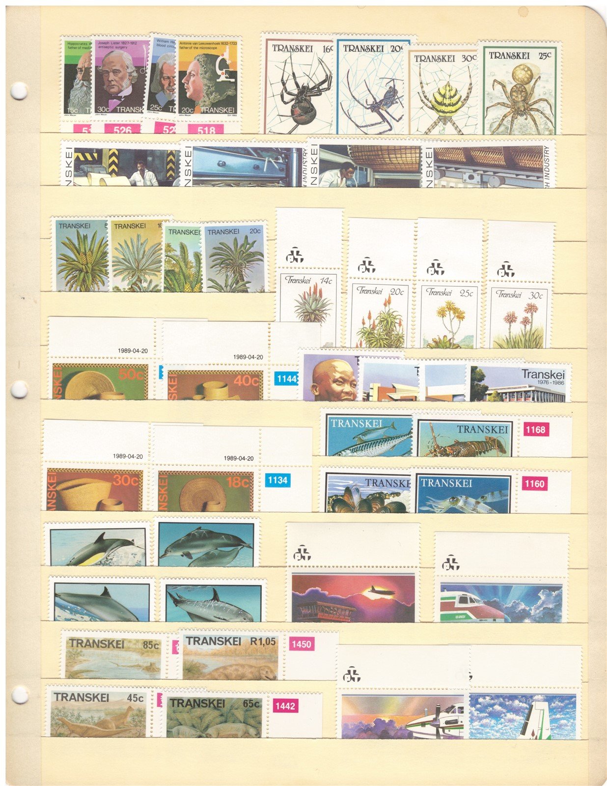 Transkei All Different MNH Stamp Collection on 5 Stock Pages ZAYIX 0825CB4347