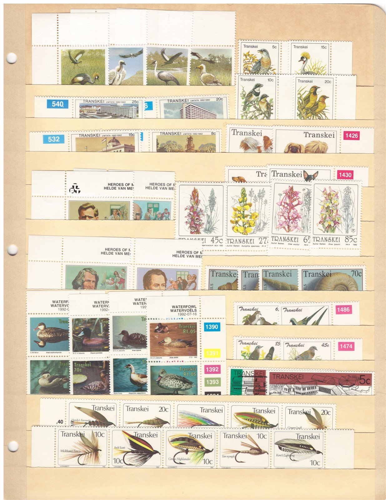Transkei All Different MNH Stamp Collection on 5 Stock Pages ZAYIX 0825CB4347