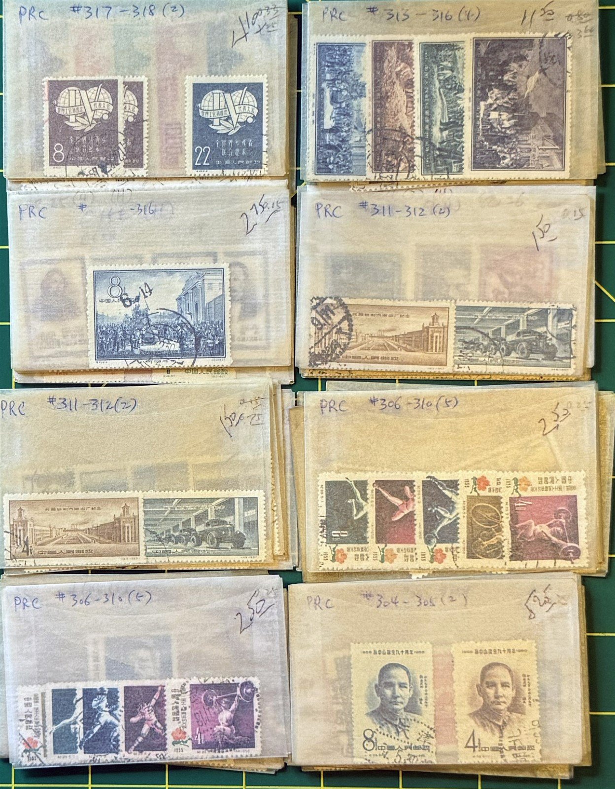 China PRC Stamp Collection in glassines CV $2500+ Zayix Stamps 0825CB4460