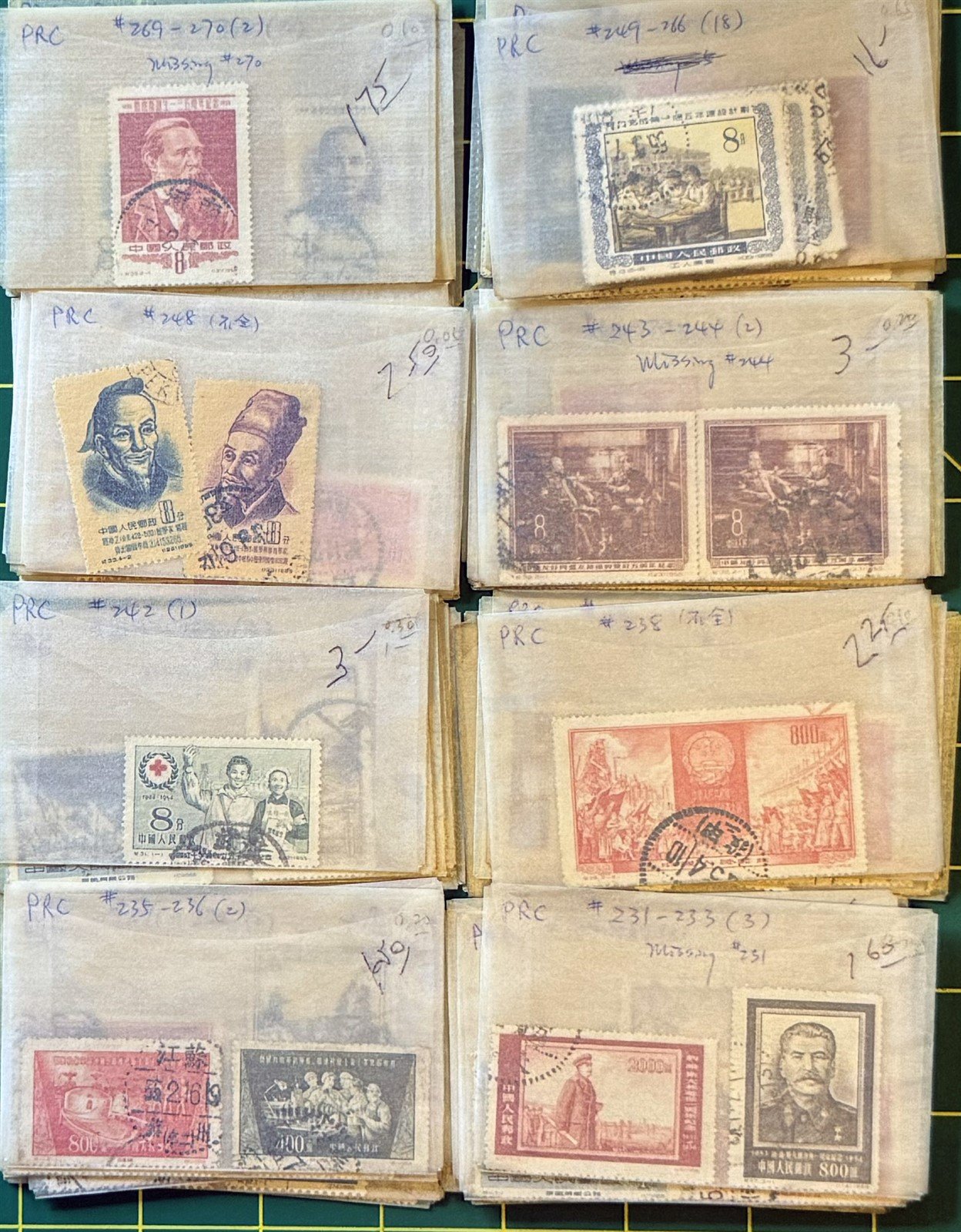 China PRC Stamp Collection in glassines CV $2500+ Zayix Stamps 0825CB4460