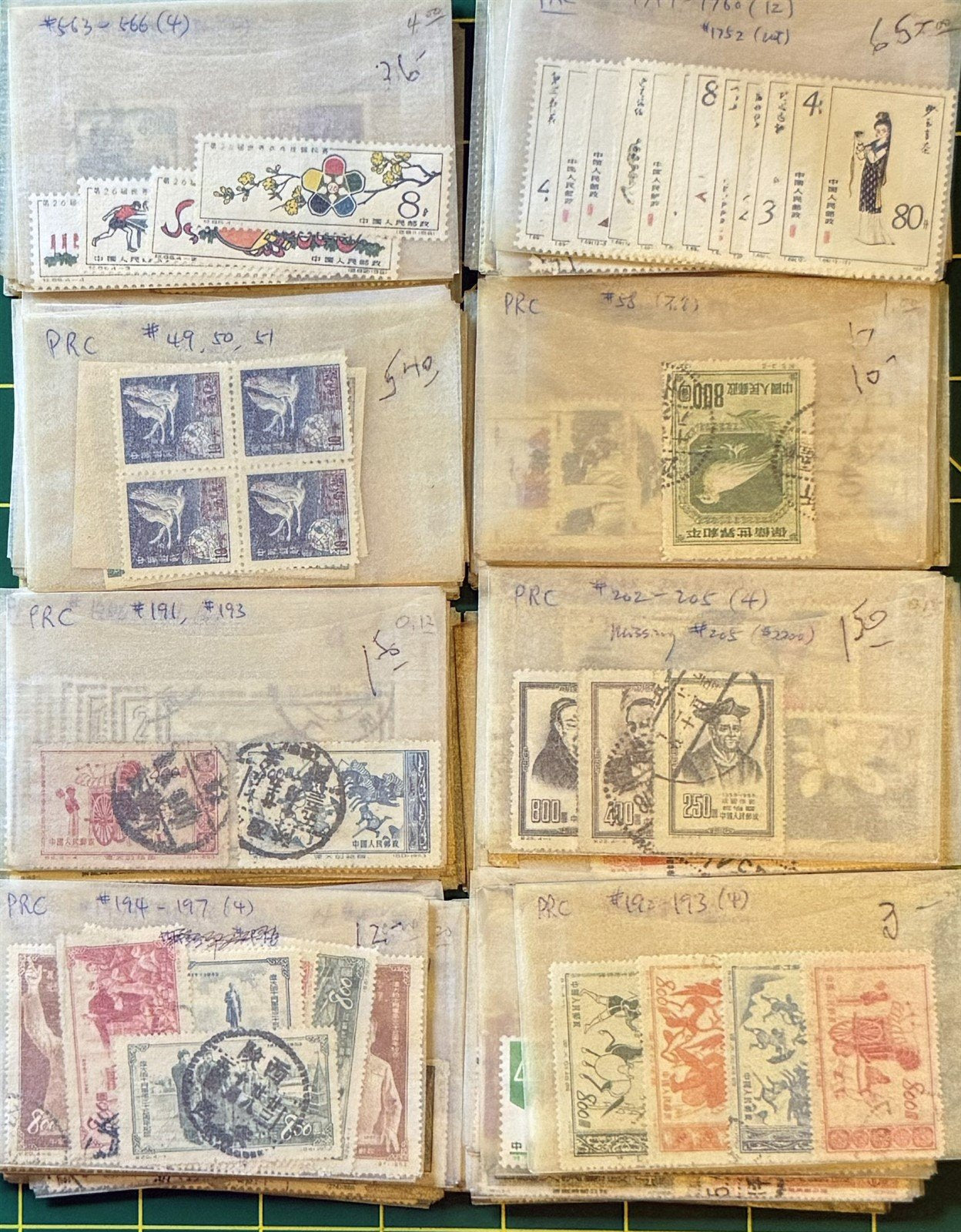 China PRC Stamp Collection in glassines CV $2500+ Zayix Stamps 0825CB4460