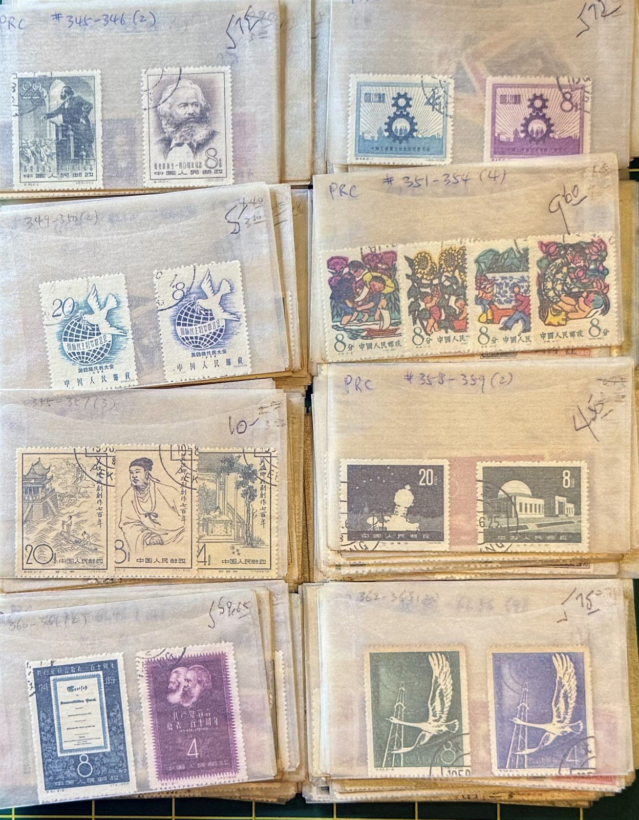 China PRC Stamp Collection in glassines CV $2500+ Zayix Stamps 0825CB4460