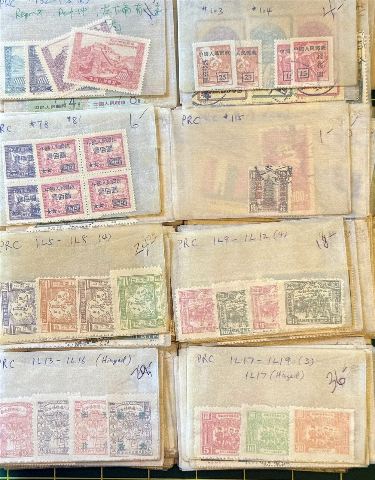 China PRC Stamp Collection in glassines CV $2500+ Zayix Stamps 0825CB4460
