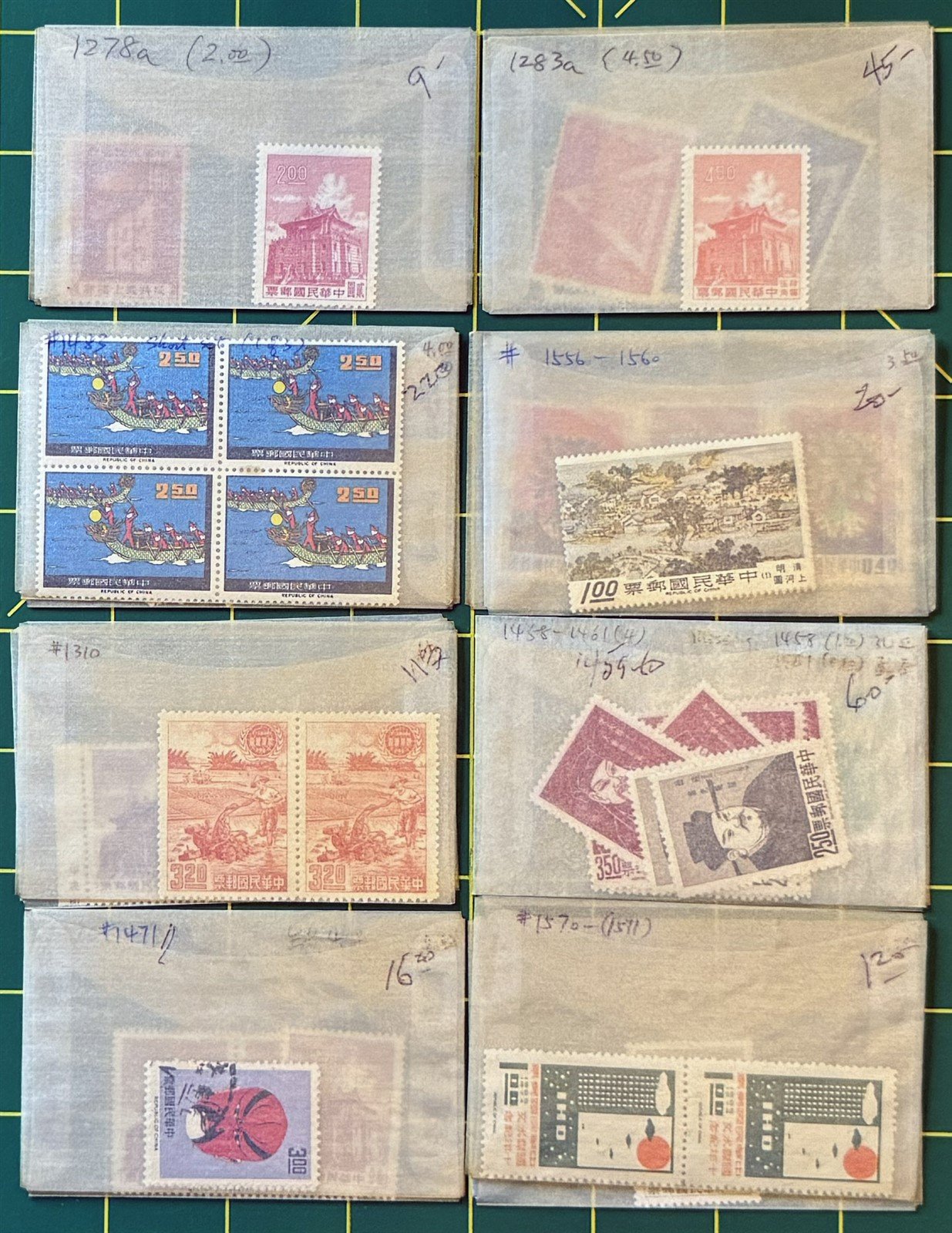 Taiwan (ROC) Dealer's Stock in 84 Glassines CV $575+ Zayix Stamps 0825CB4486