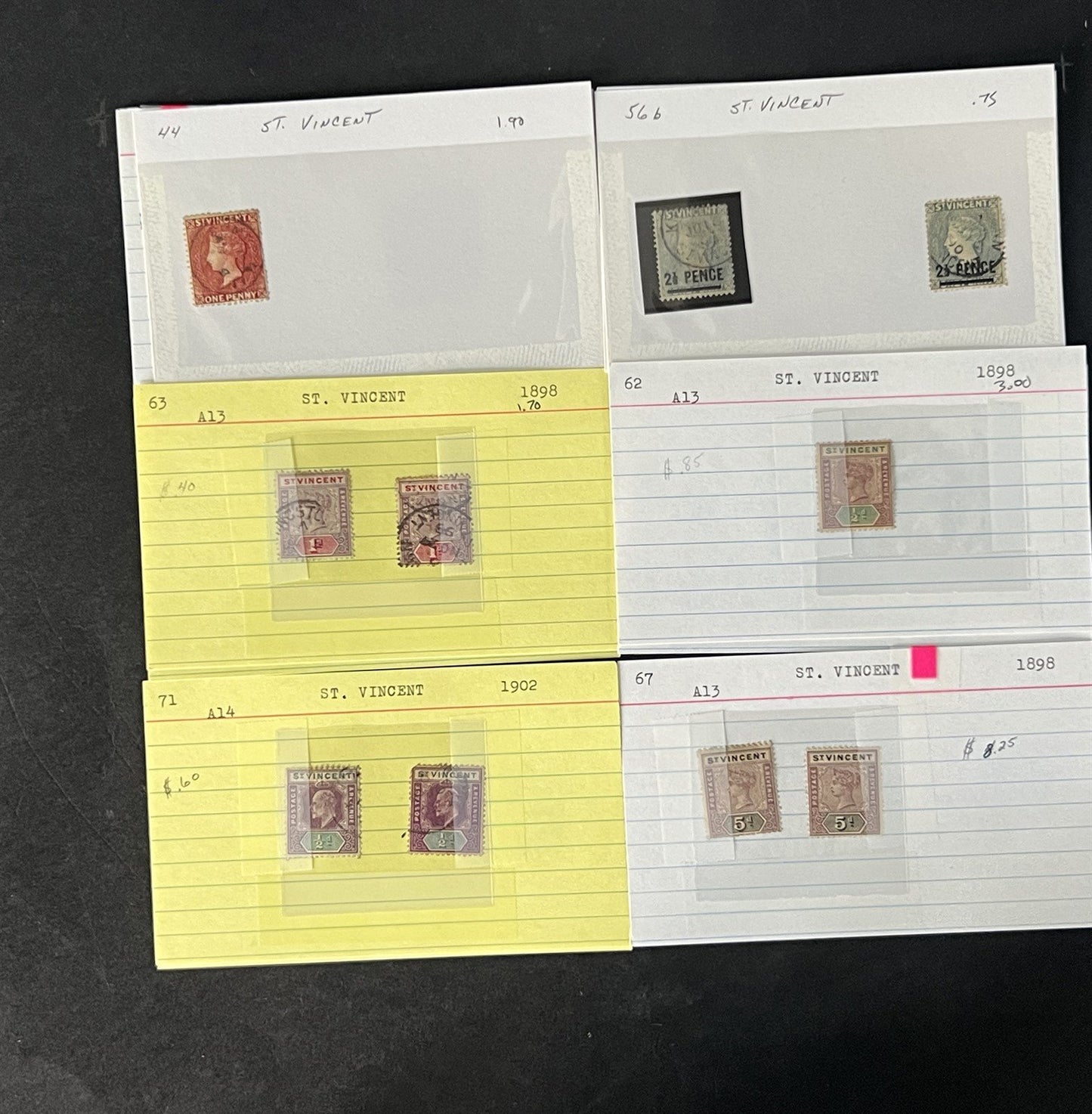St. Vincent Dealer's Stock on Sales Cards $216 Cat Value ZAYIX 0825CB14498