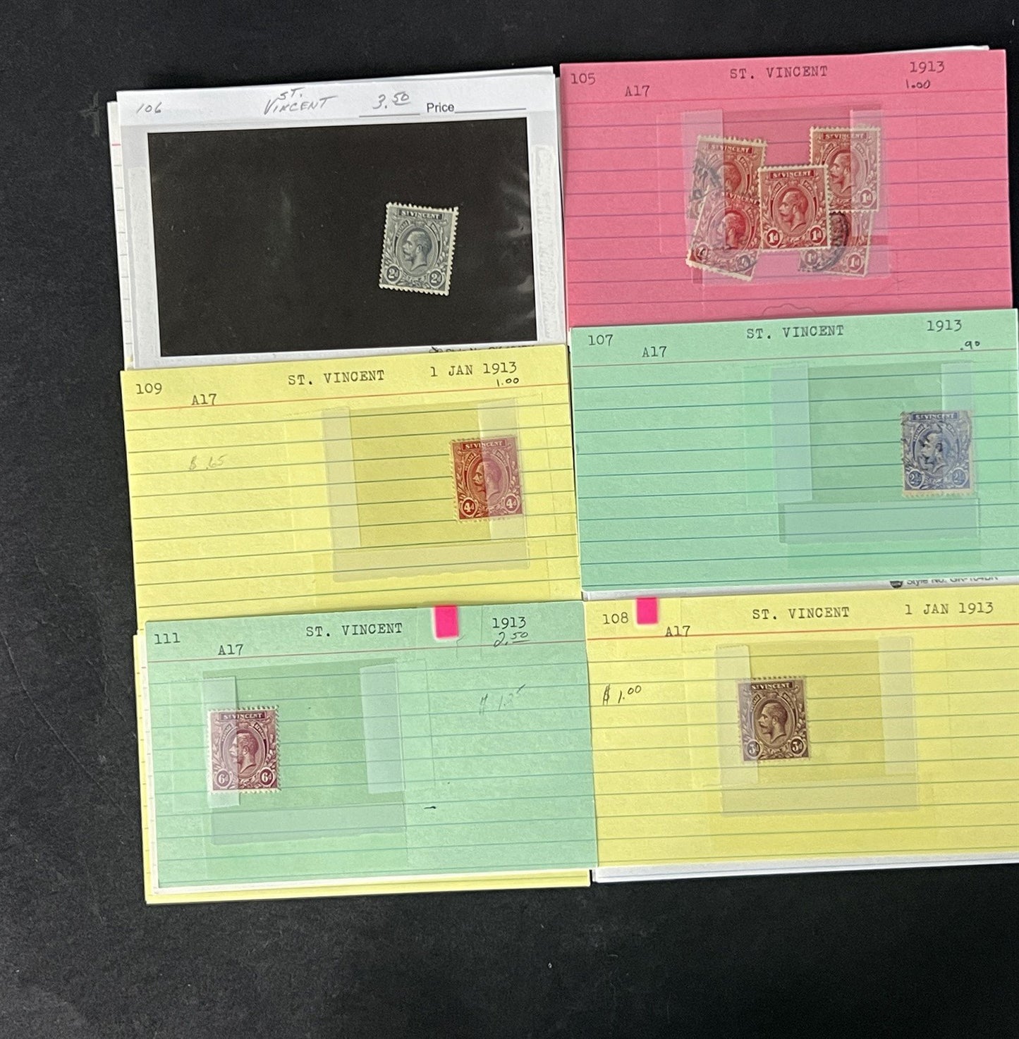 St. Vincent Dealer's Stock on Sales Cards $216 Cat Value ZAYIX 0825CB14498