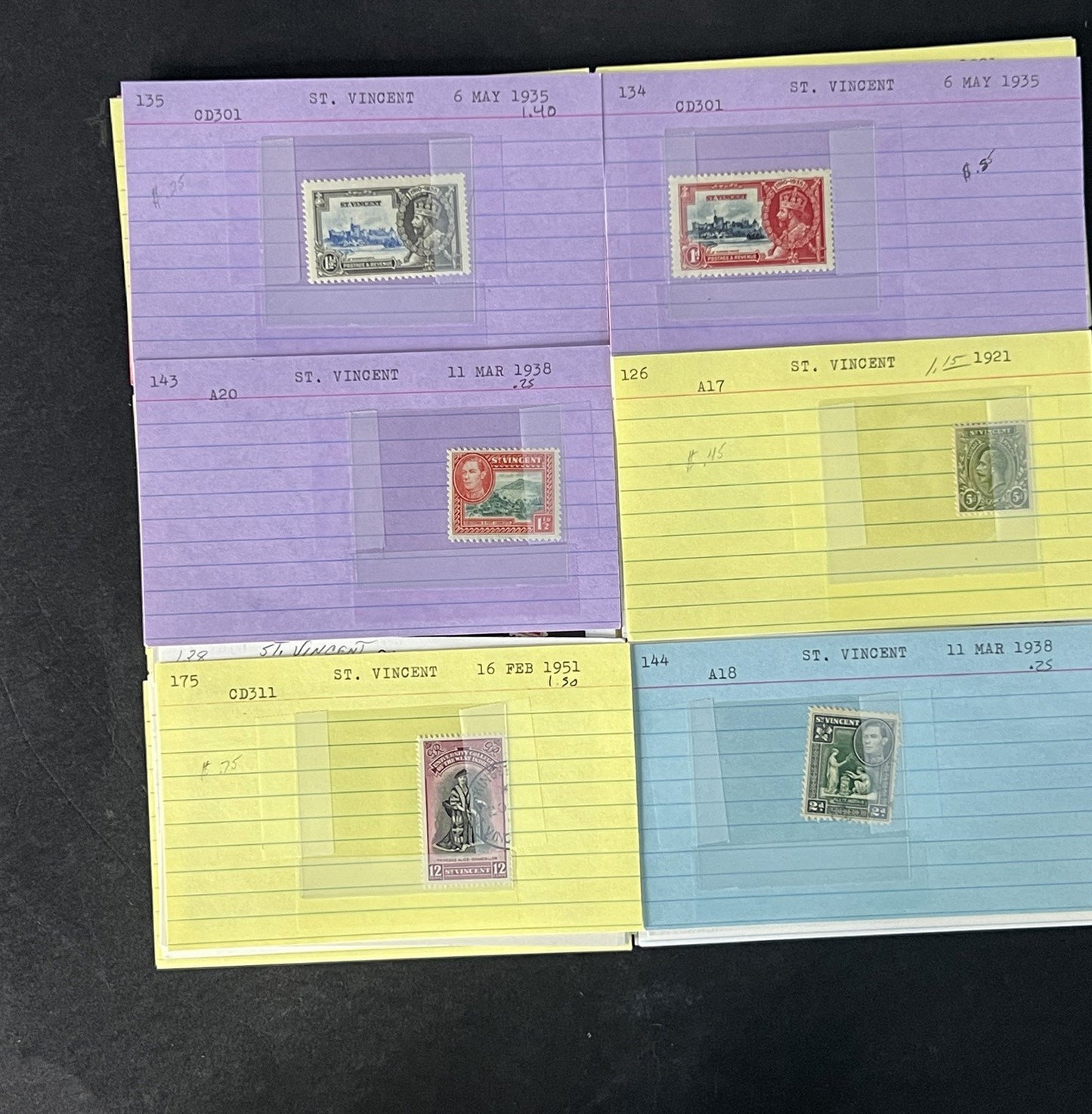 St. Vincent Dealer's Stock on Sales Cards $216 Cat Value ZAYIX 0825CB14498
