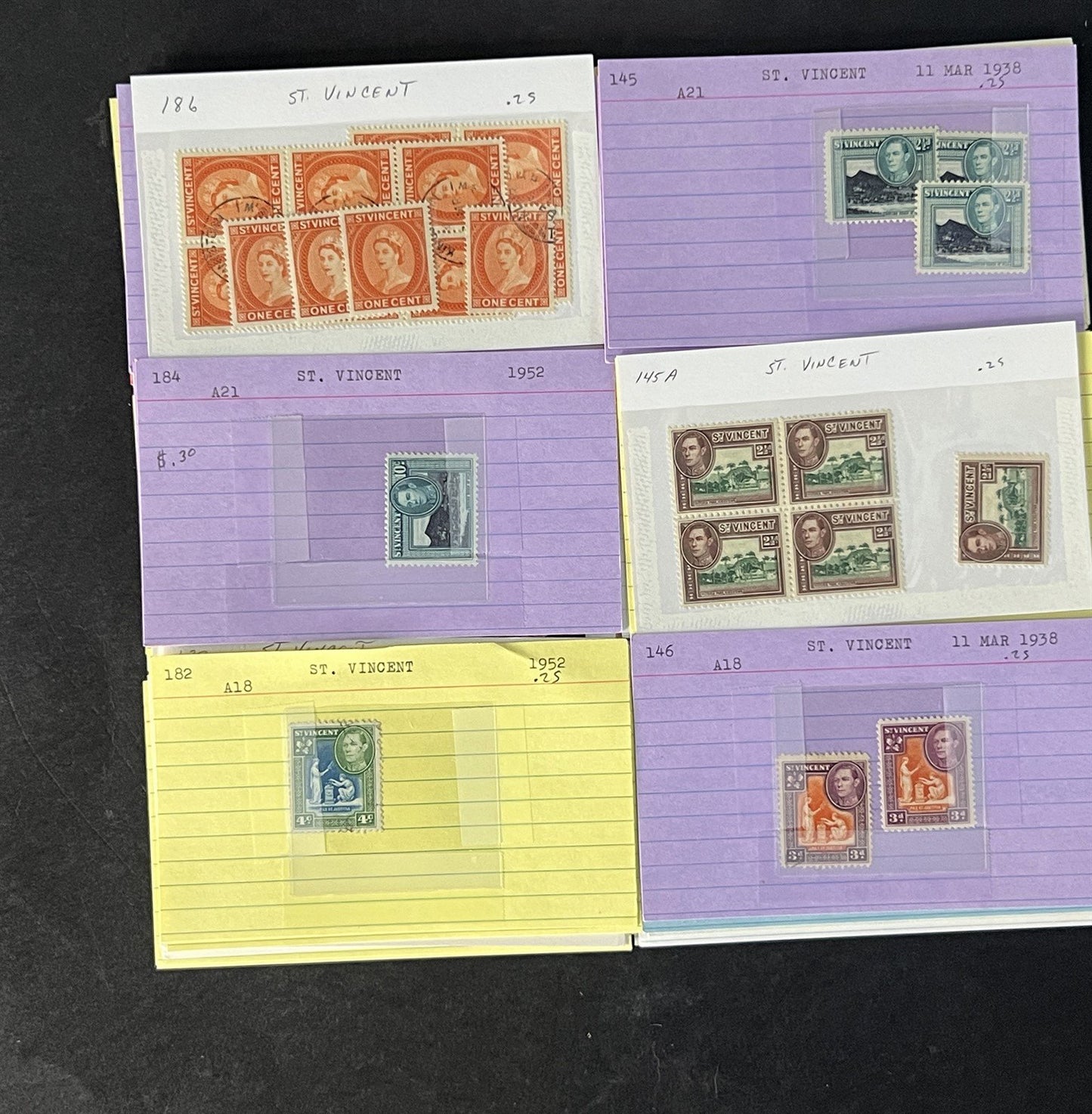 St. Vincent Dealer's Stock on Sales Cards $216 Cat Value ZAYIX 0825CB14498