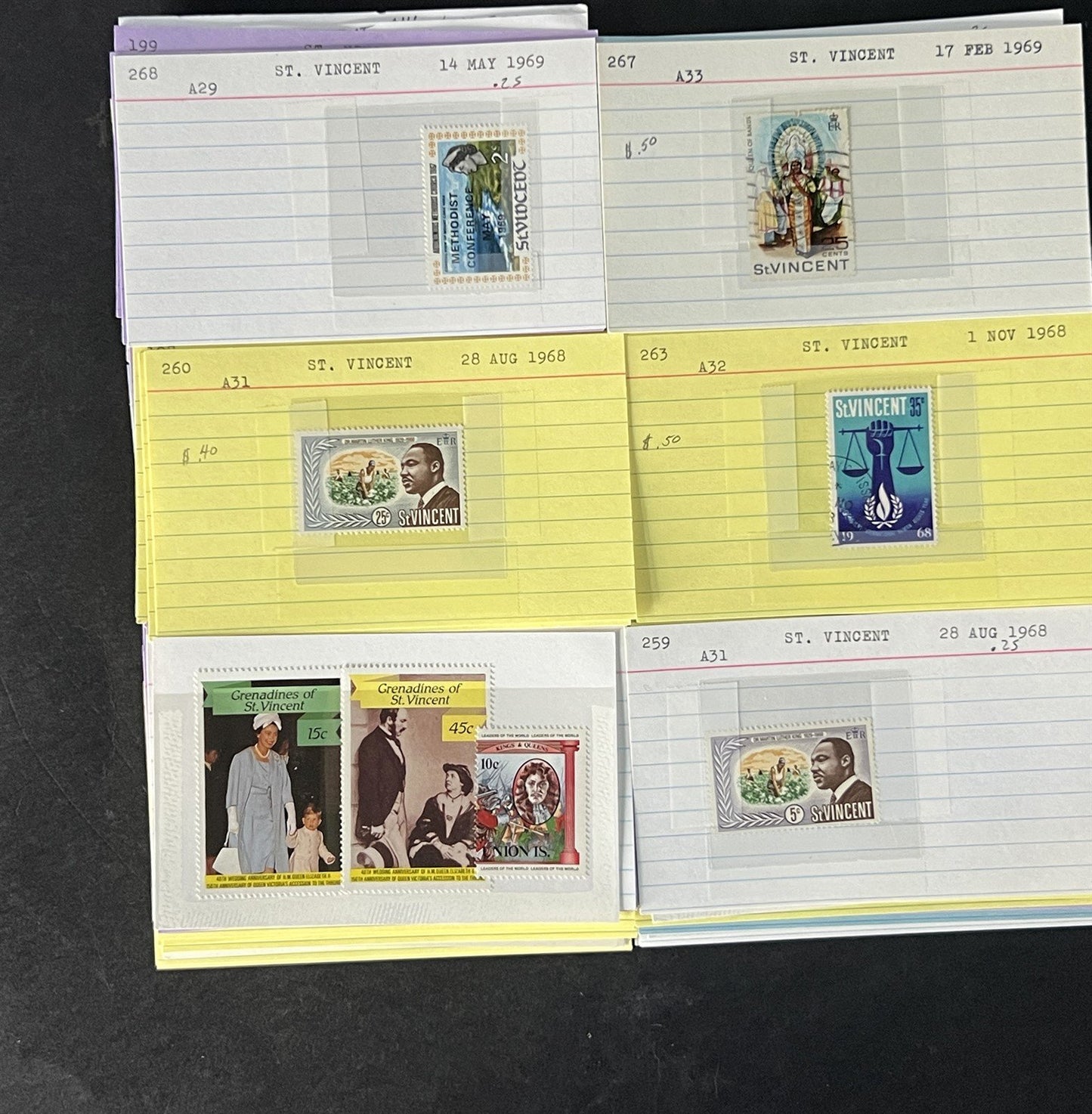 St. Vincent Dealer's Stock on Sales Cards $216 Cat Value ZAYIX 0825CB14498