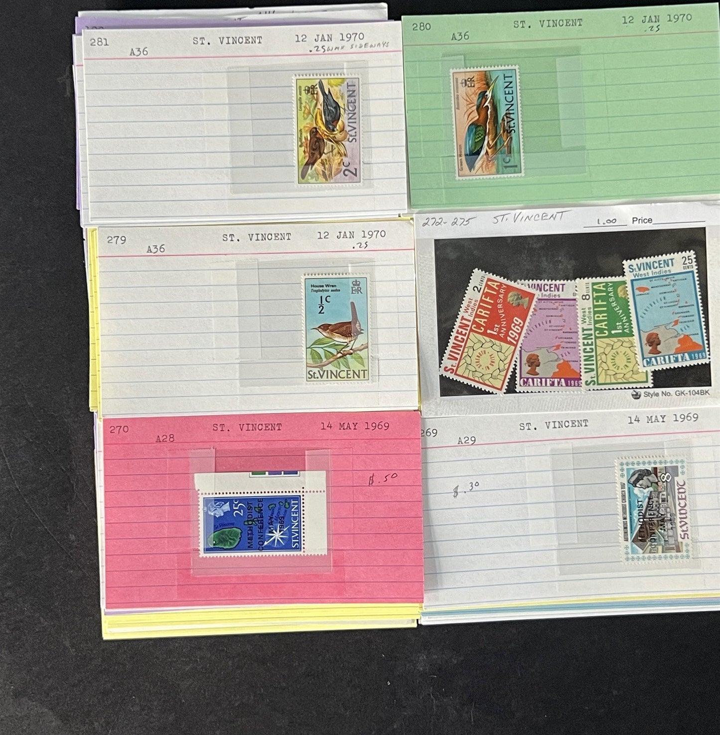 St. Vincent Dealer's Stock on Sales Cards $216 Cat Value ZAYIX 0825CB14498
