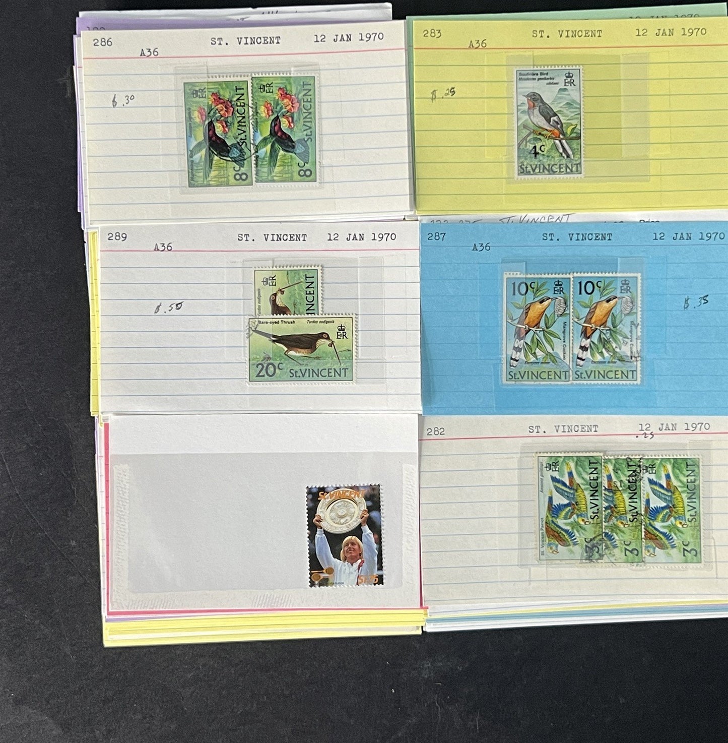 St. Vincent Dealer's Stock on Sales Cards $216 Cat Value ZAYIX 0825CB14498