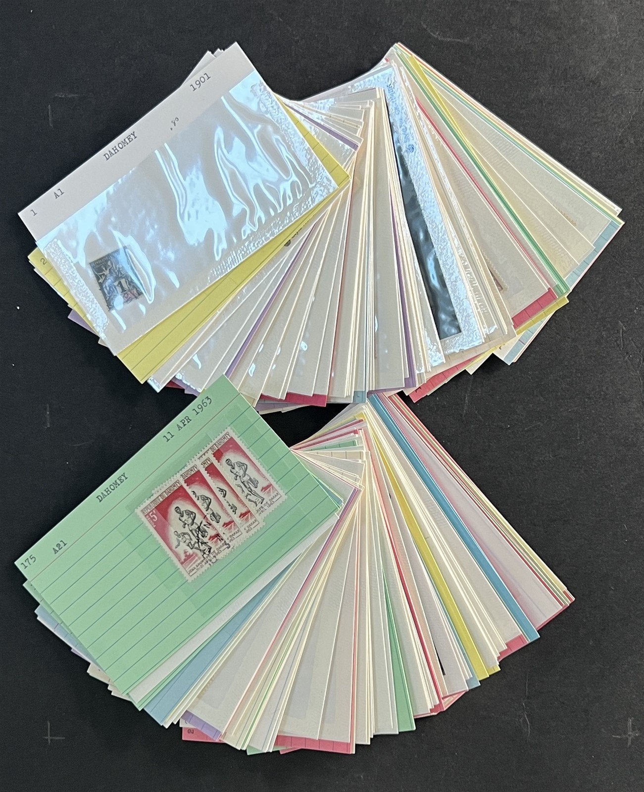 Dahomey Dealer Stamp Collection on Cards $198 Catalog Value ZAYIX 0825CB4511