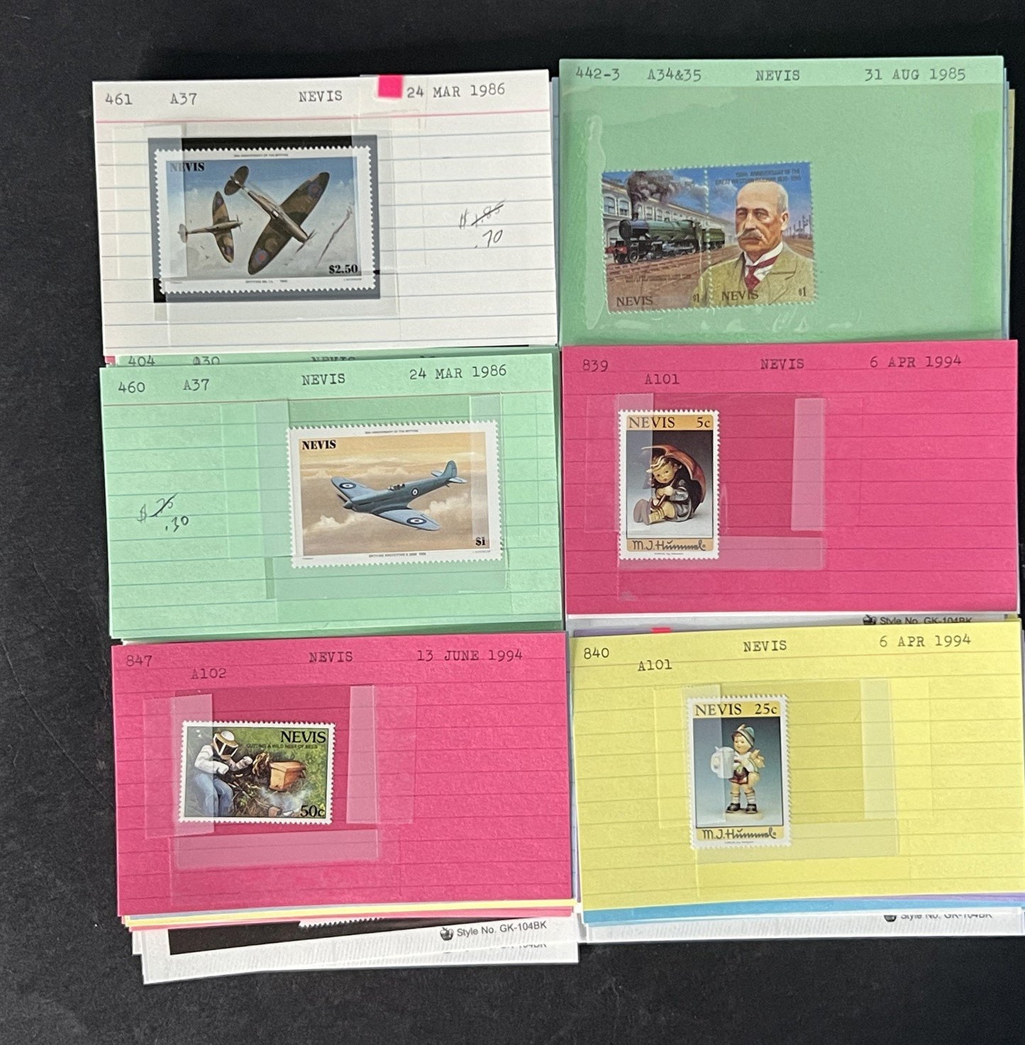 Nevis Dealer Stamp Collection on Cards $148 Catalog Value ZAYIX 0825CB4512