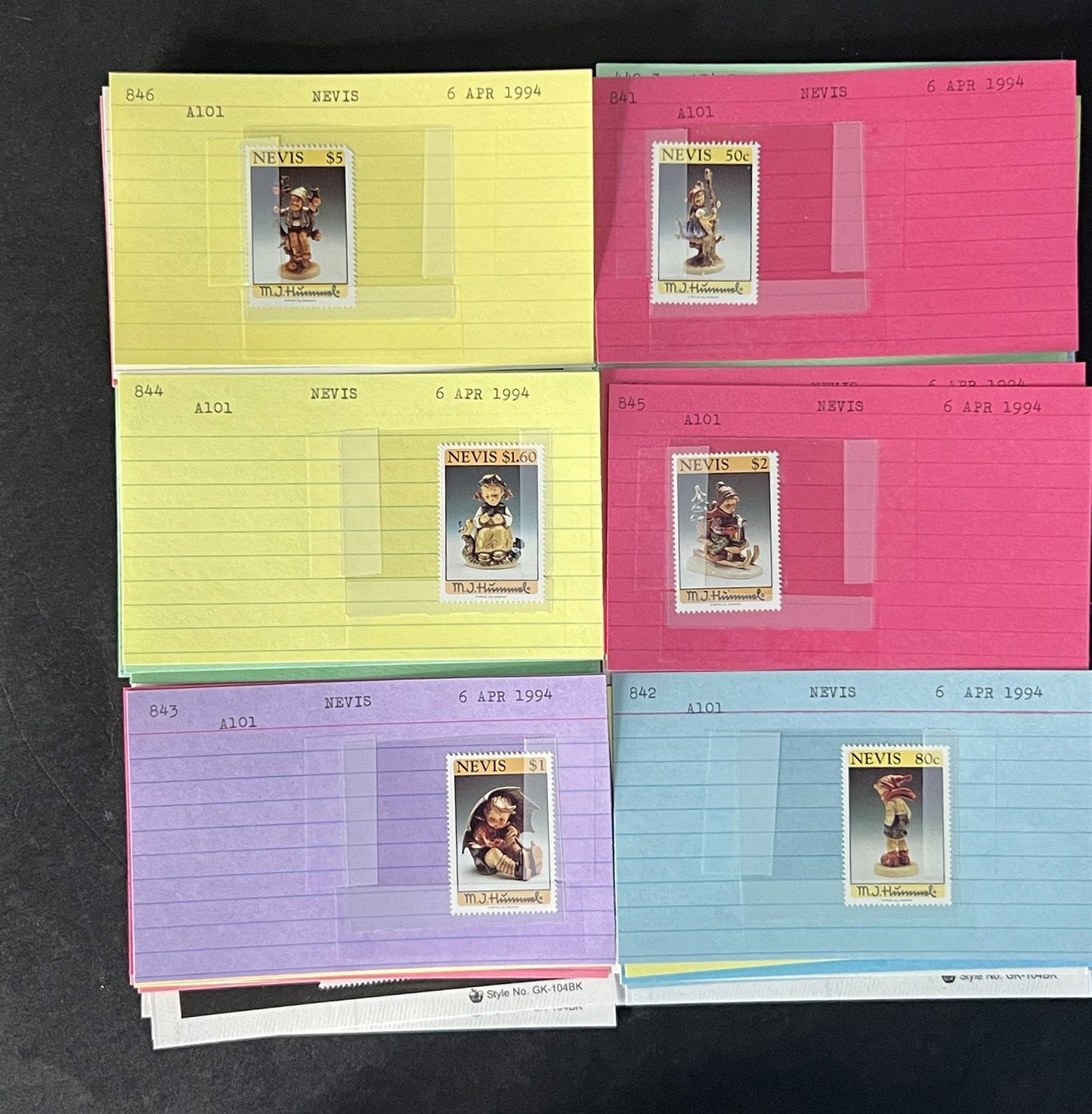 Nevis Dealer Stamp Collection on Cards $148 Catalog Value ZAYIX 0825CB4512