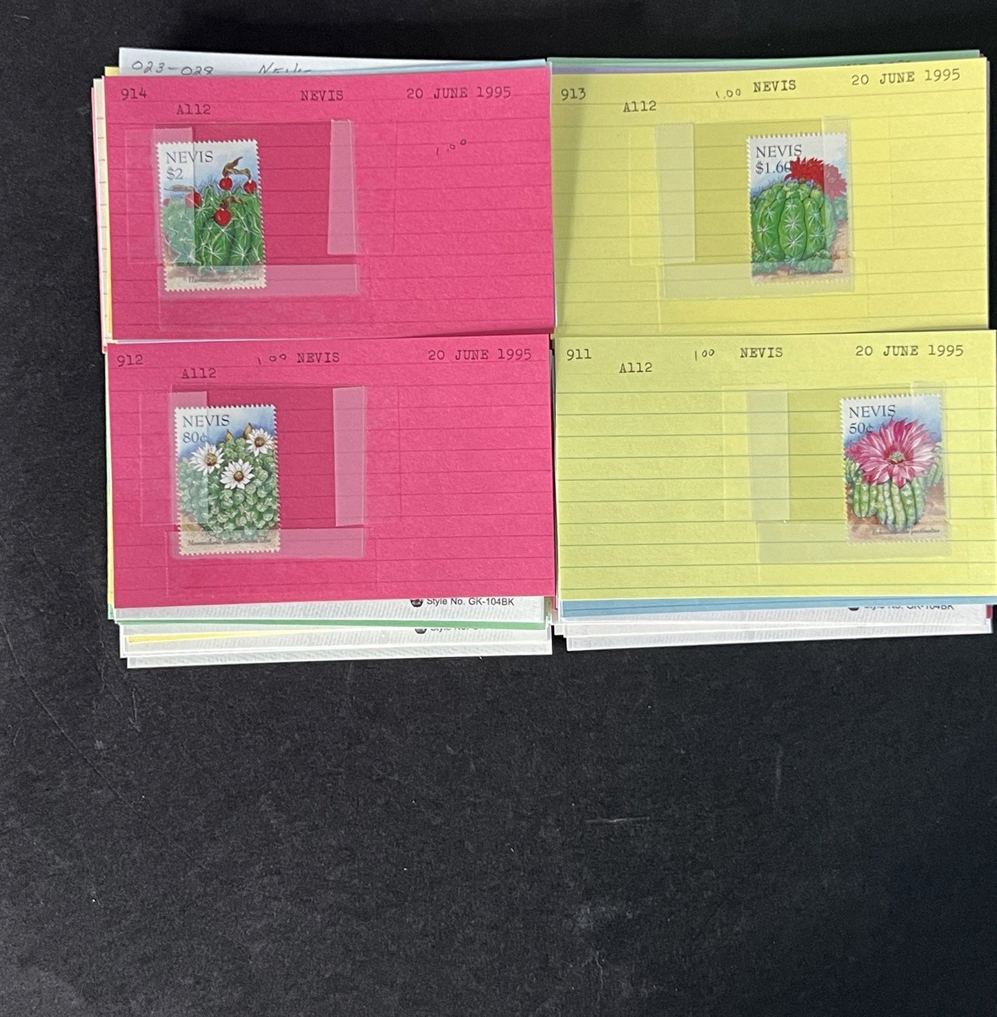 Nevis Dealer Stamp Collection on Cards $148 Catalog Value ZAYIX 0825CB4512