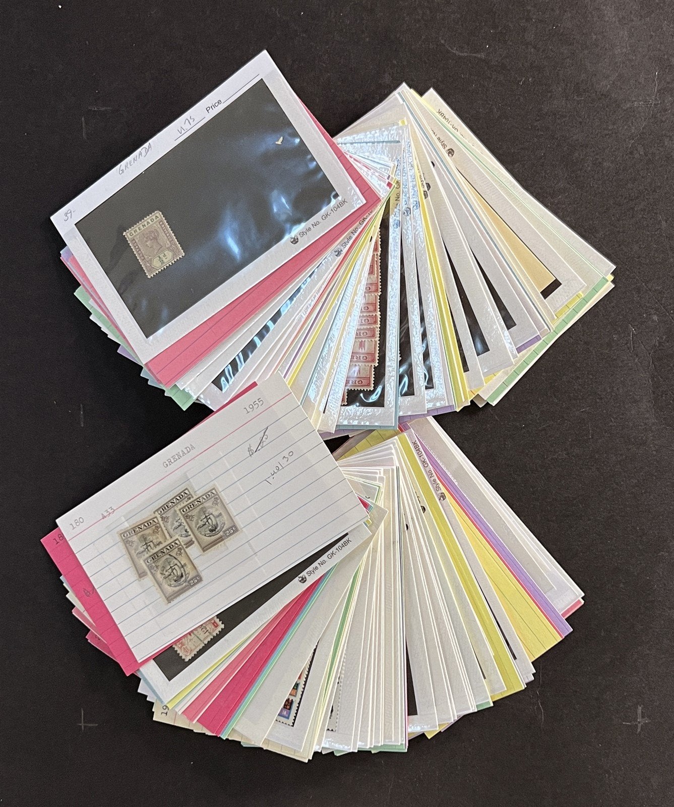 Grenada Stamp Collection on Dealer Cards $245 Cat Value ZAYIX 0825CB14521