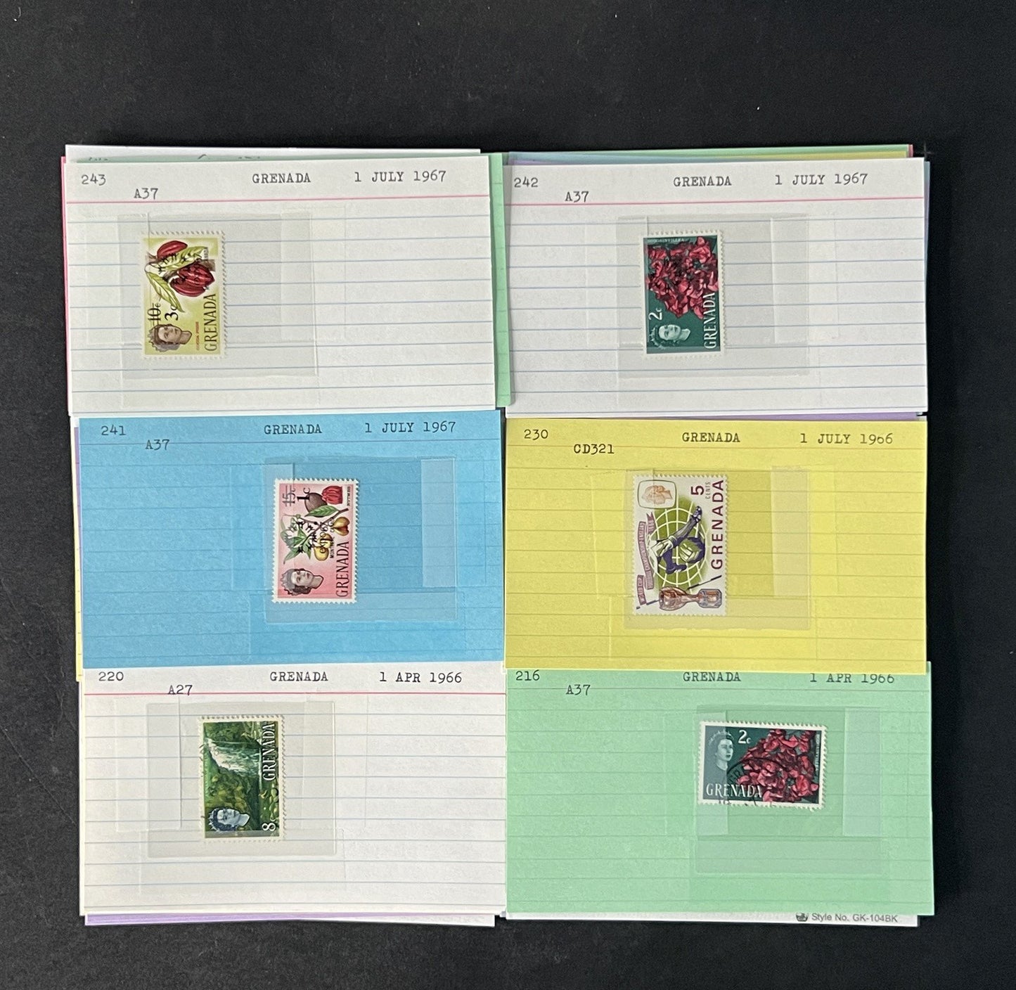 Grenada Stamp Collection on Dealer Cards $245 Cat Value ZAYIX 0825CB14521