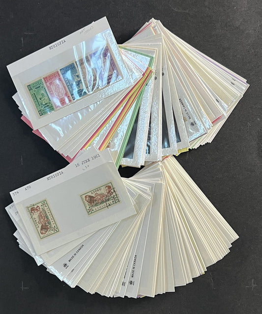 Ethiopia Stamp Collection on Dealer Cards $326 Cat Value ZAYIX 0825CB14525