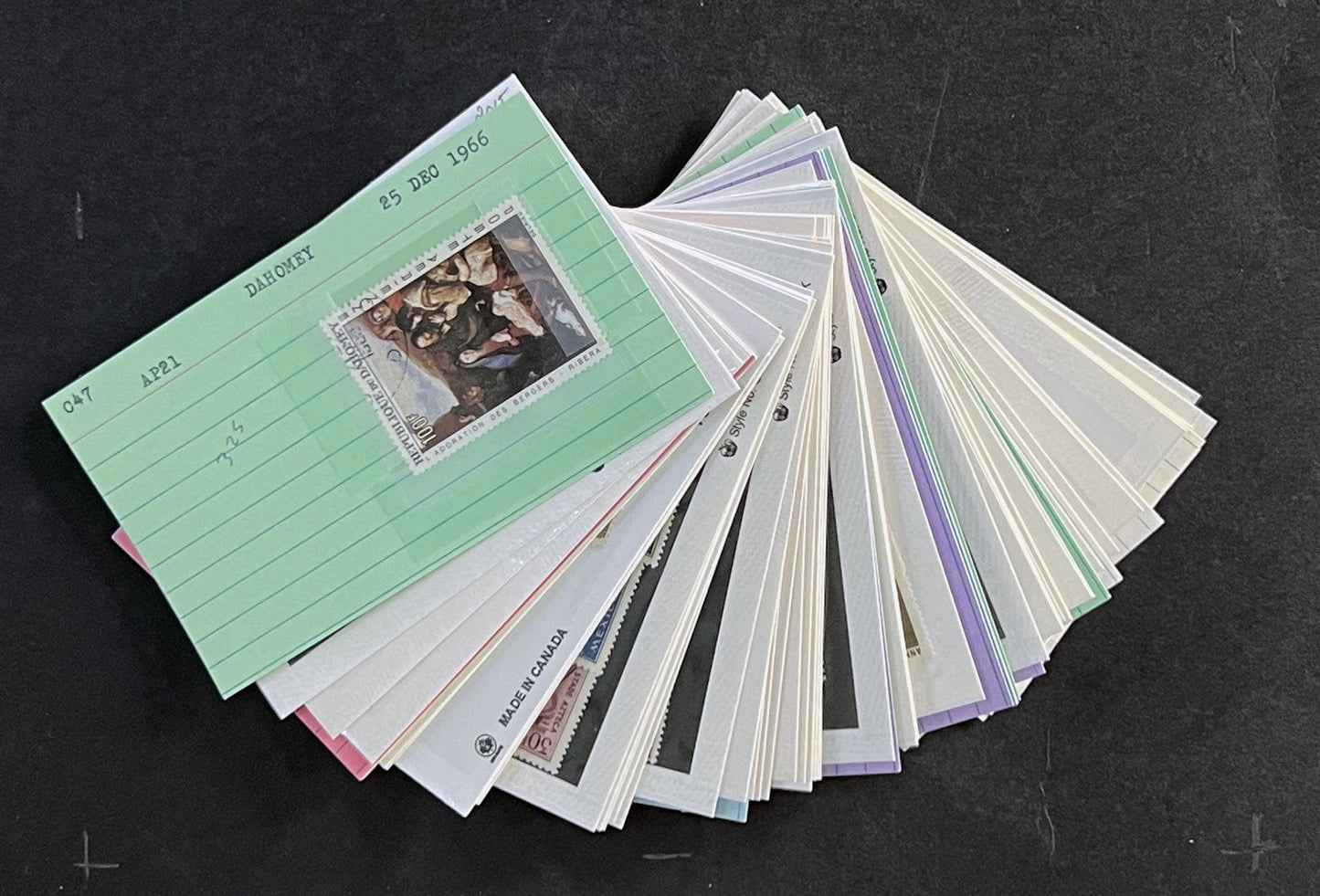 Dahomey Stamp Collection on Dealer Cards $123 Cat Value ZAYIX 0825CB14538