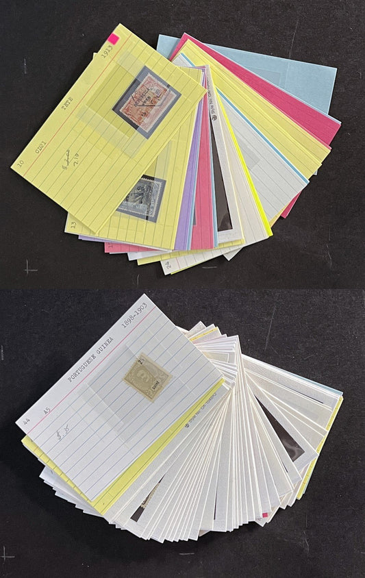 Portuguese Colonies Stamp Collection on Dealer Cards $178 CV ZAYIX 0825CB14543