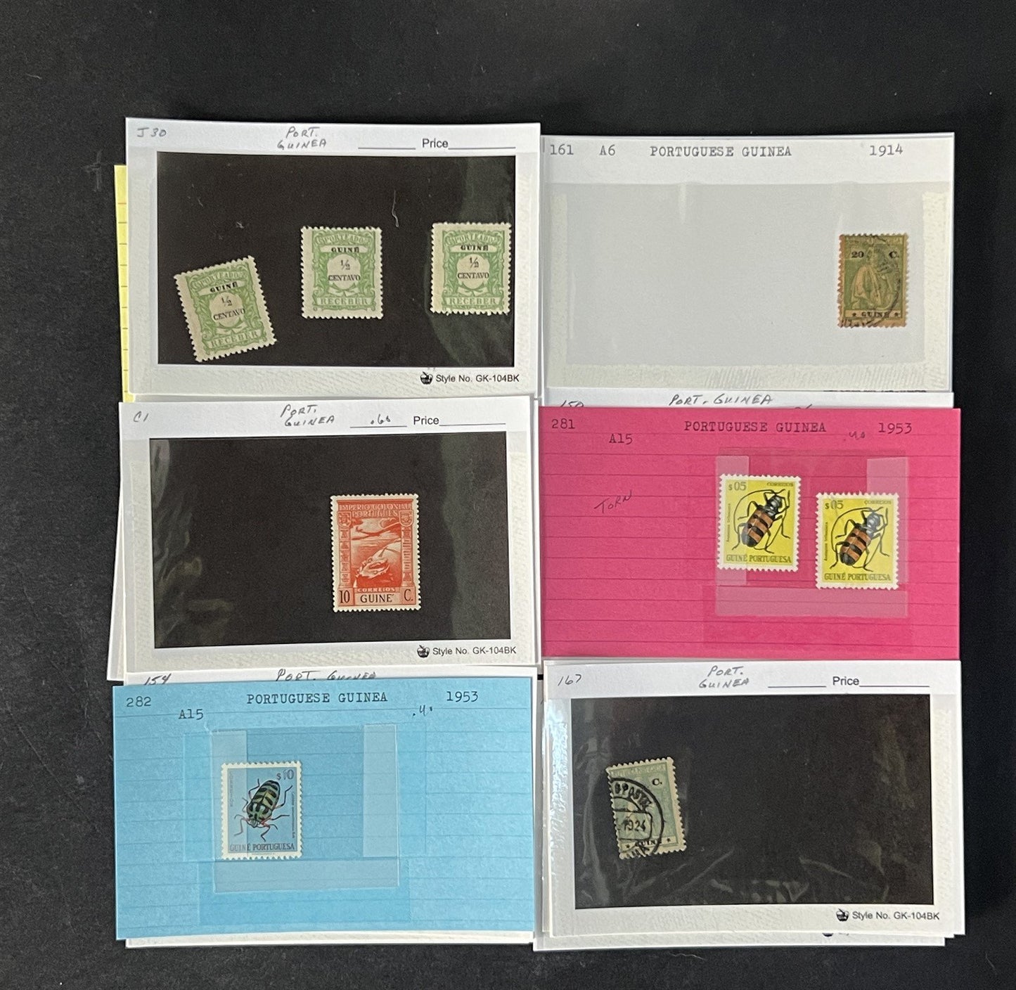 Portuguese Colonies Stamp Collection on Dealer Cards $178 CV ZAYIX 0825CB14543