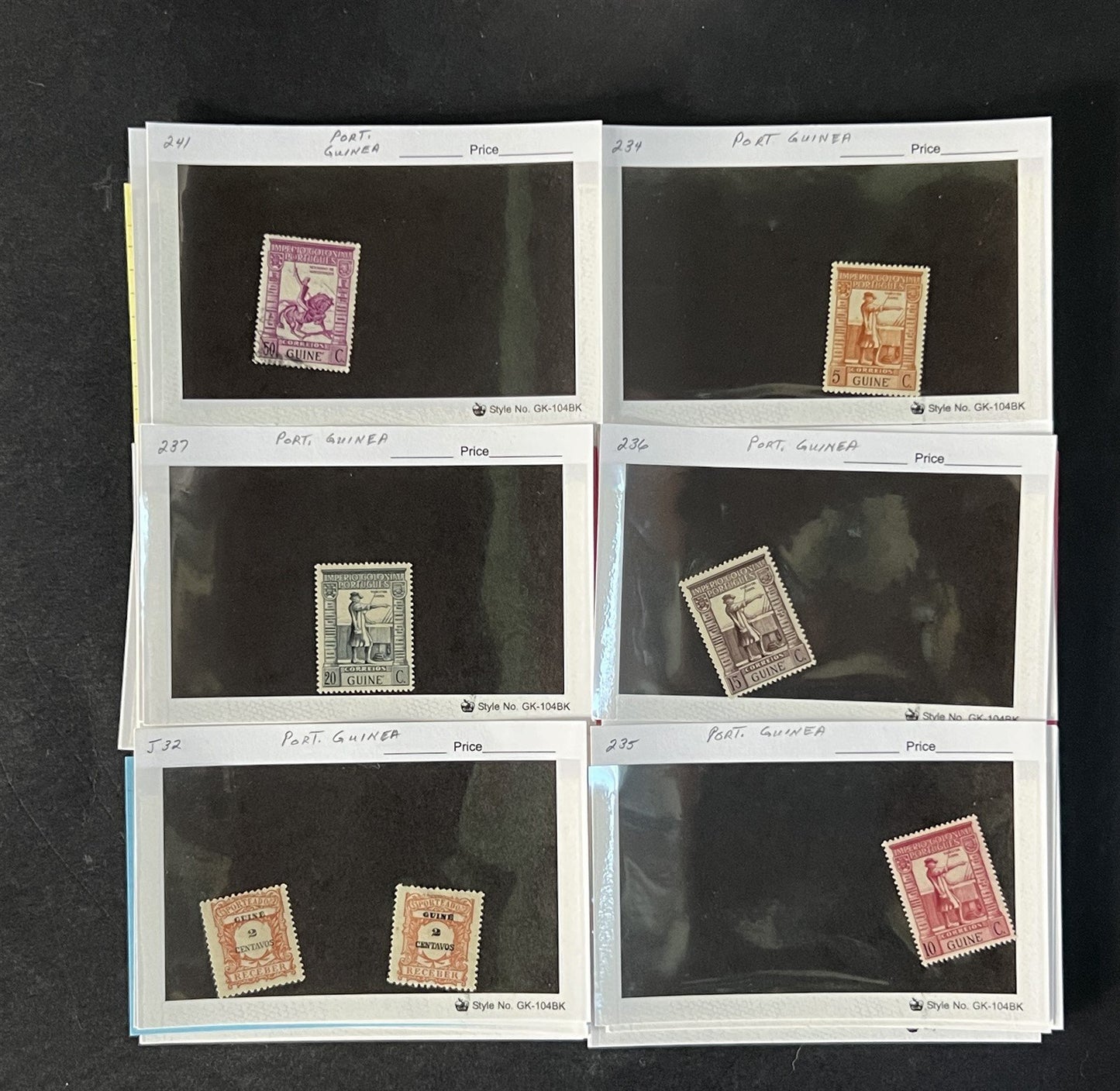 Portuguese Colonies Stamp Collection on Dealer Cards $178 CV ZAYIX 0825CB14543