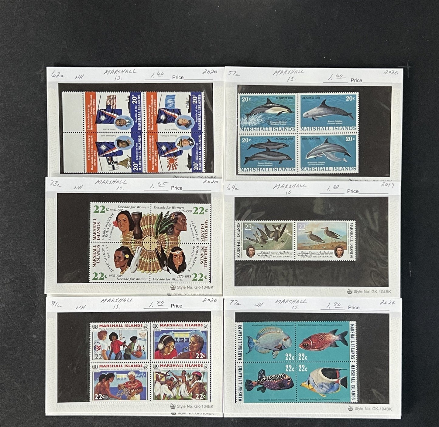 Marshall Islands Stamp Collection on Dealer Cards $165 Cat Val ZAYIX 0825CB14545