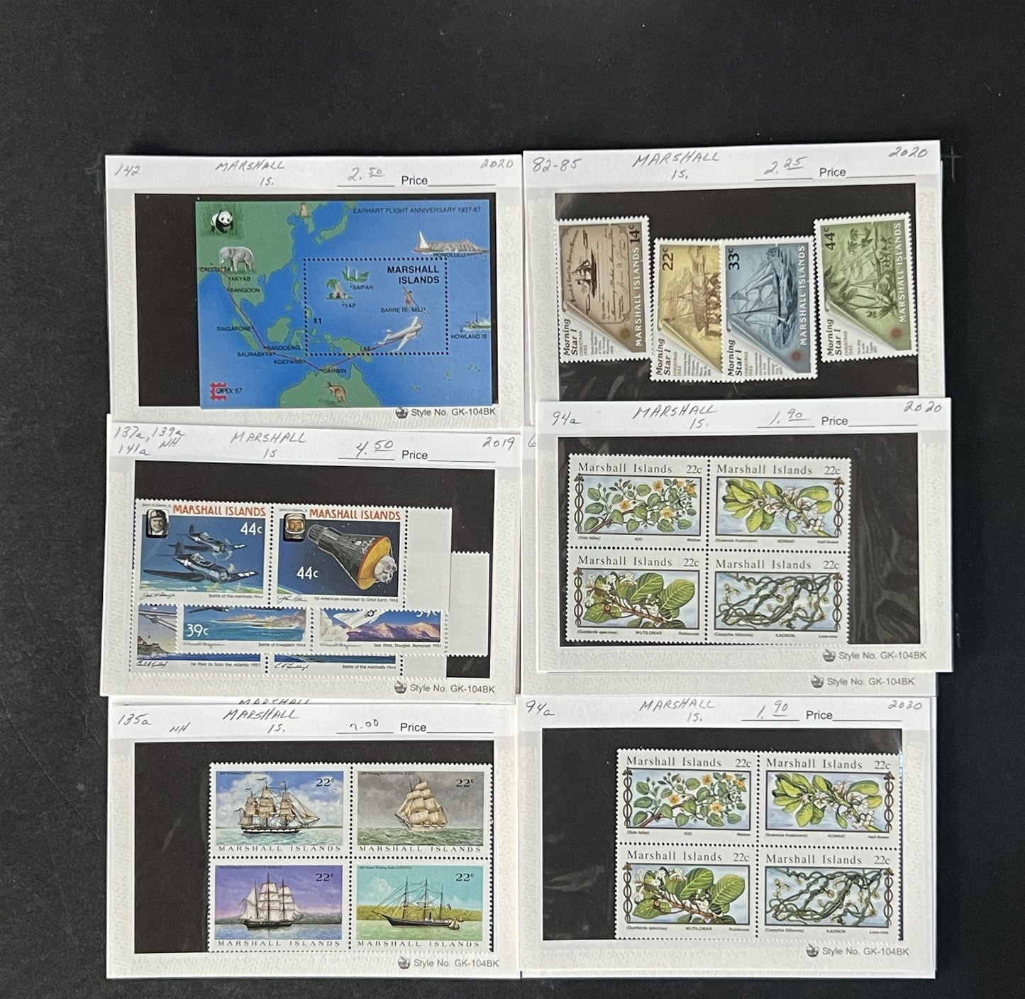 Marshall Islands Stamp Collection on Dealer Cards $165 Cat Val ZAYIX 0825CB14545