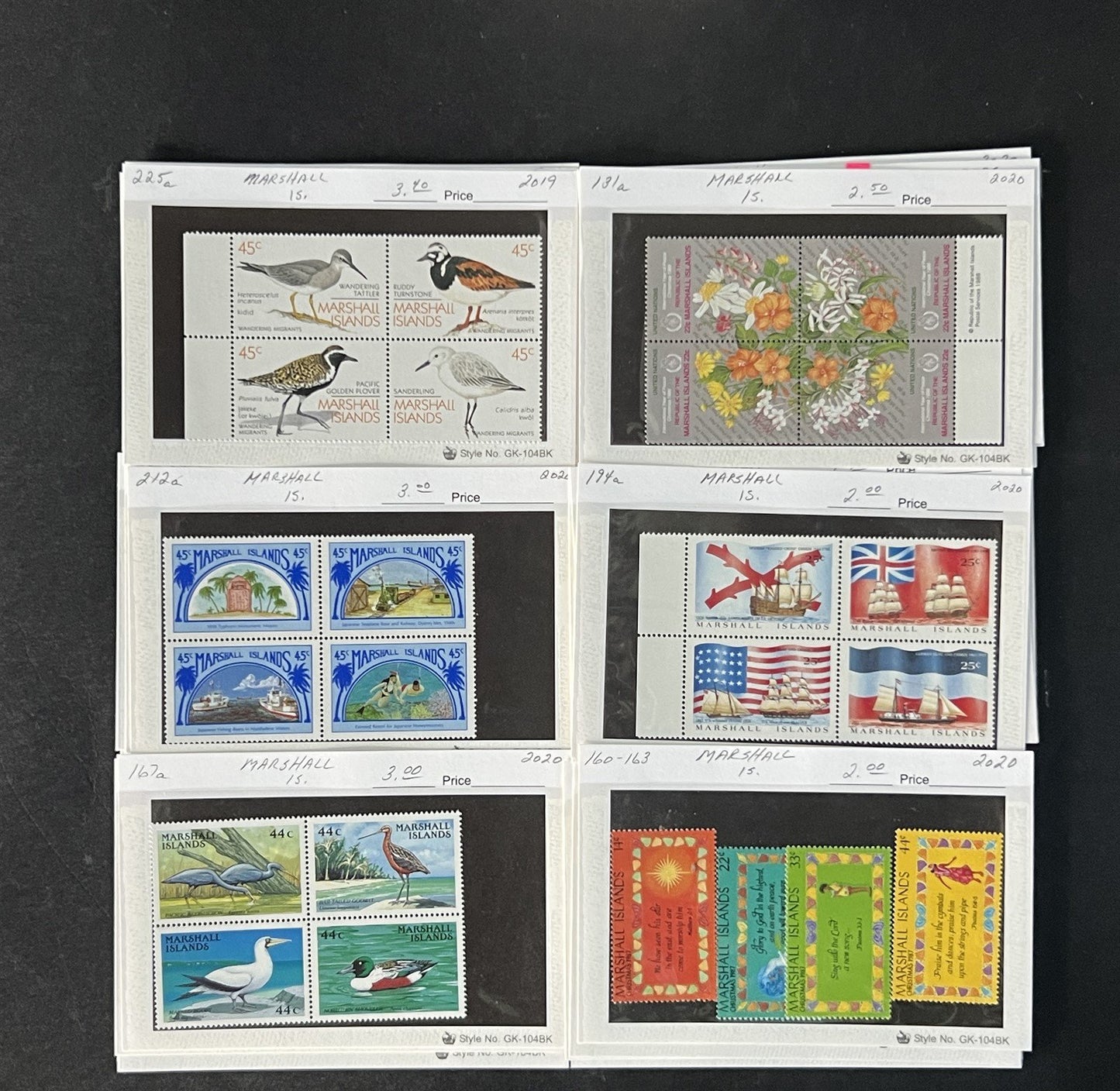 Marshall Islands Stamp Collection on Dealer Cards $165 Cat Val ZAYIX 0825CB14545
