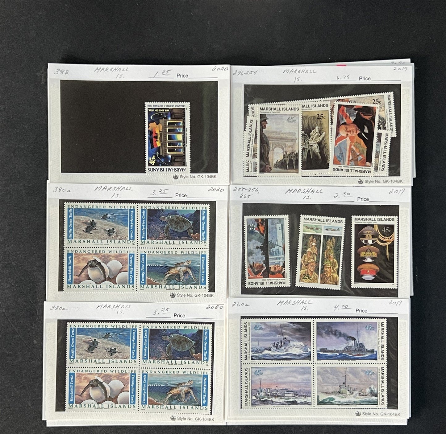 Marshall Islands Stamp Collection on Dealer Cards $165 Cat Val ZAYIX 0825CB14545