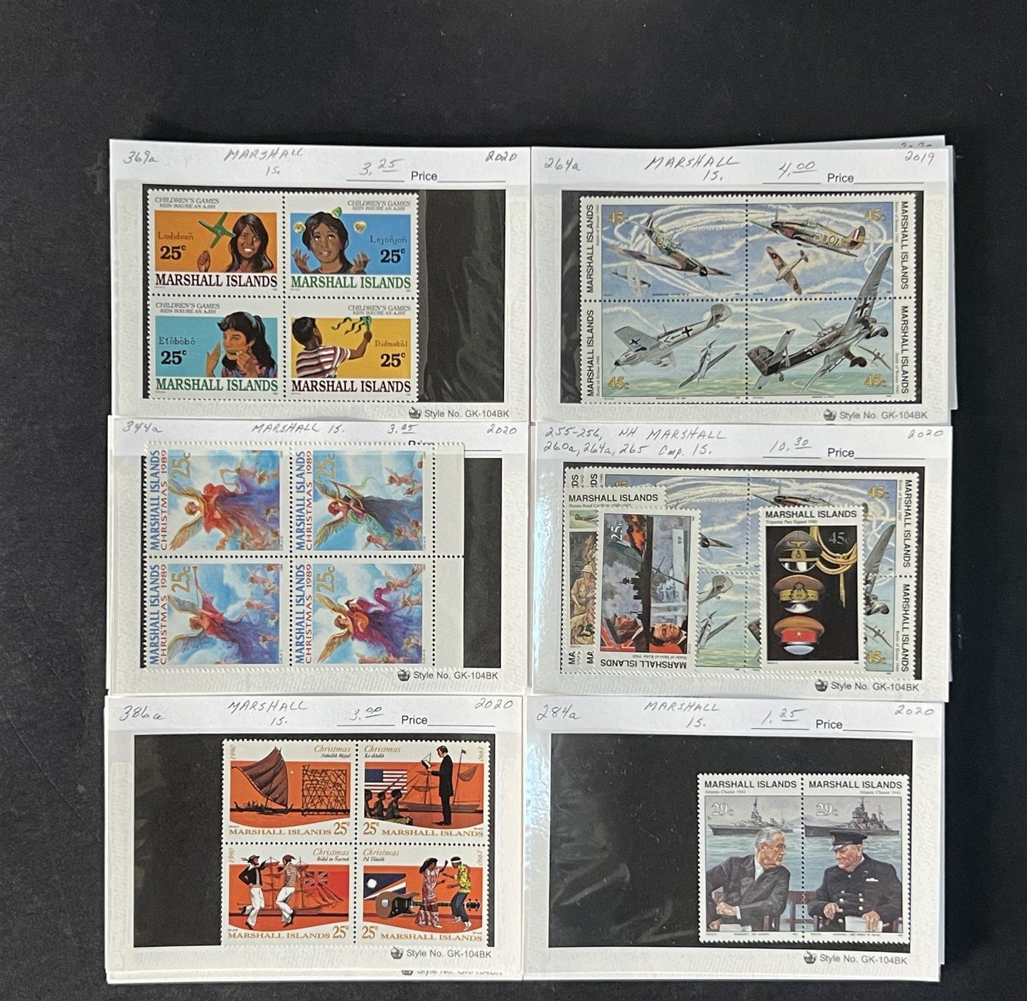 Marshall Islands Stamp Collection on Dealer Cards $165 Cat Val ZAYIX 0825CB14545