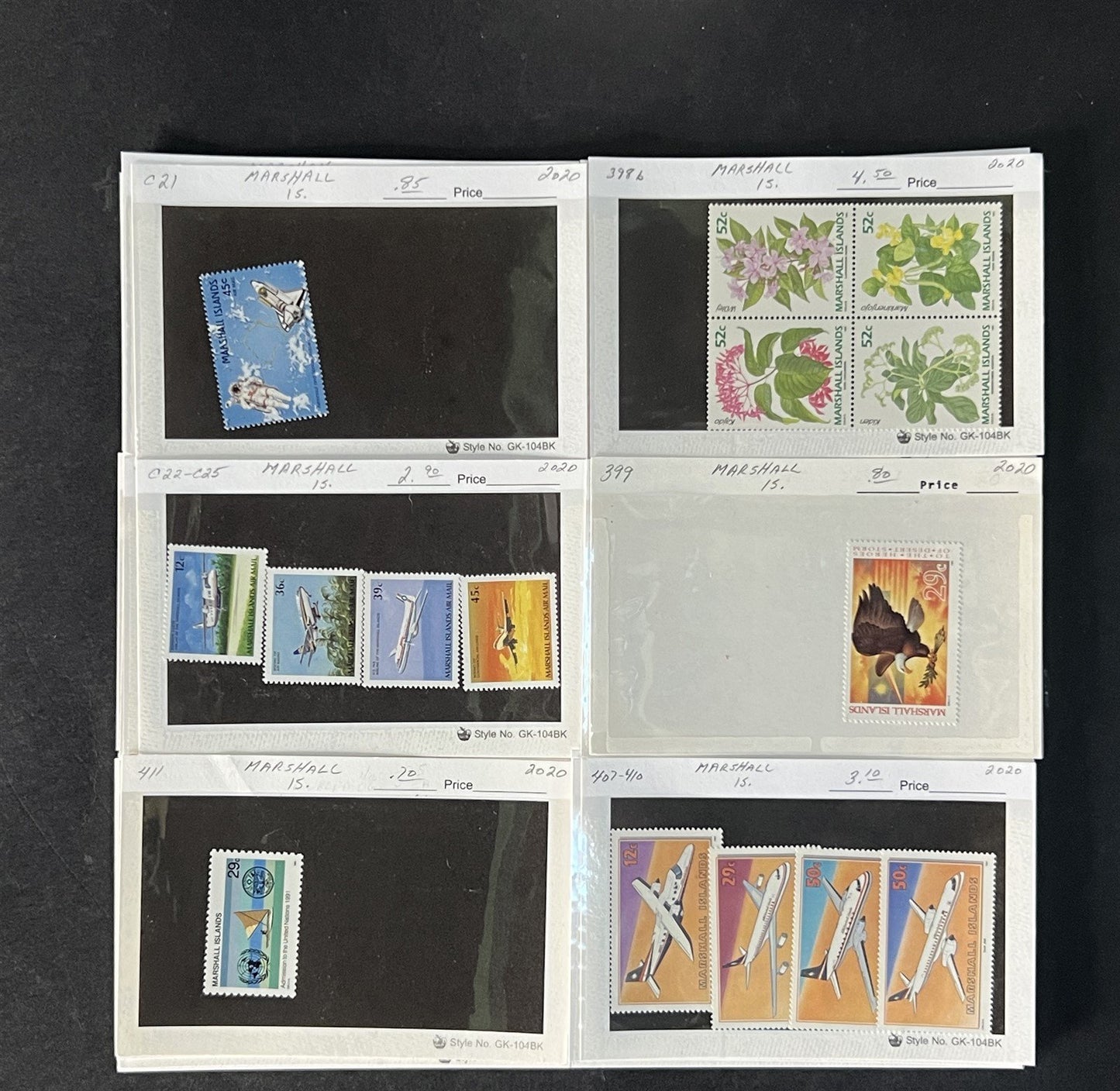 Marshall Islands Stamp Collection on Dealer Cards $165 Cat Val ZAYIX 0825CB14545