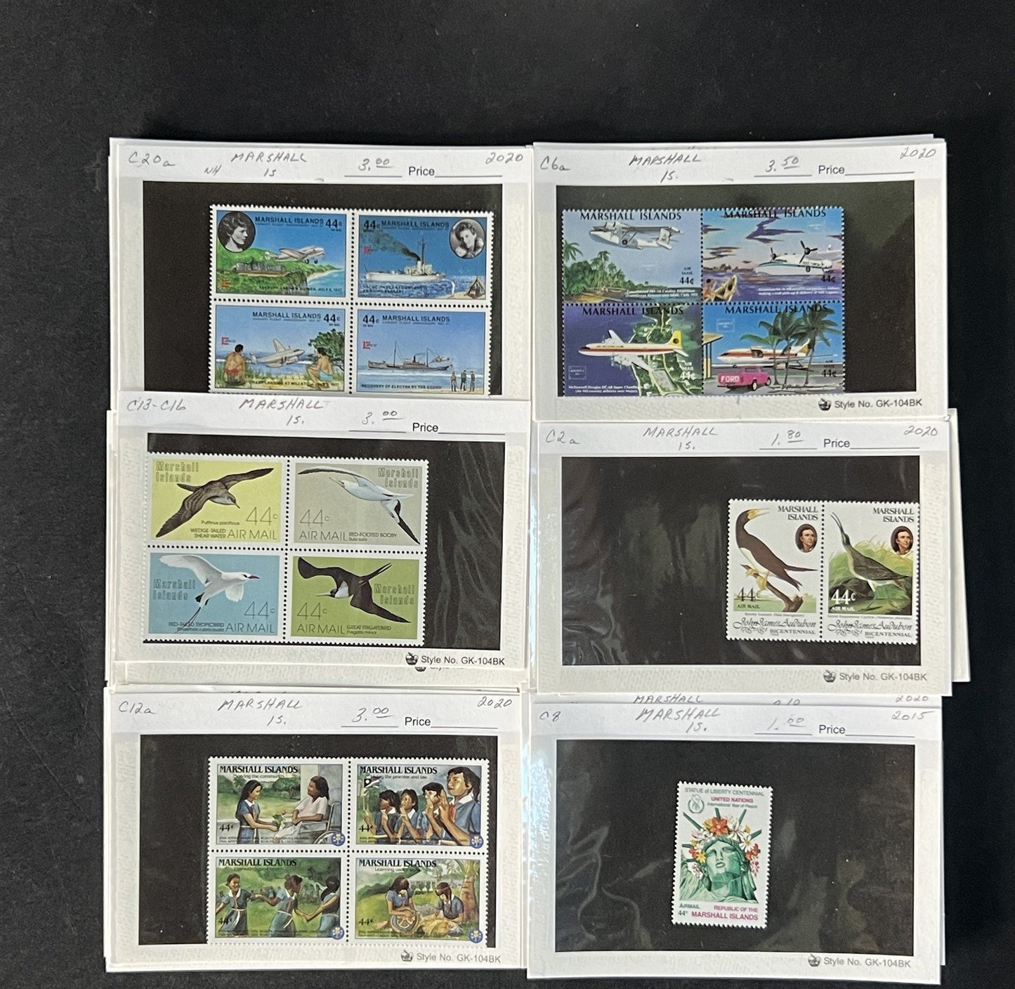Marshall Islands Stamp Collection on Dealer Cards $165 Cat Val ZAYIX 0825CB14545