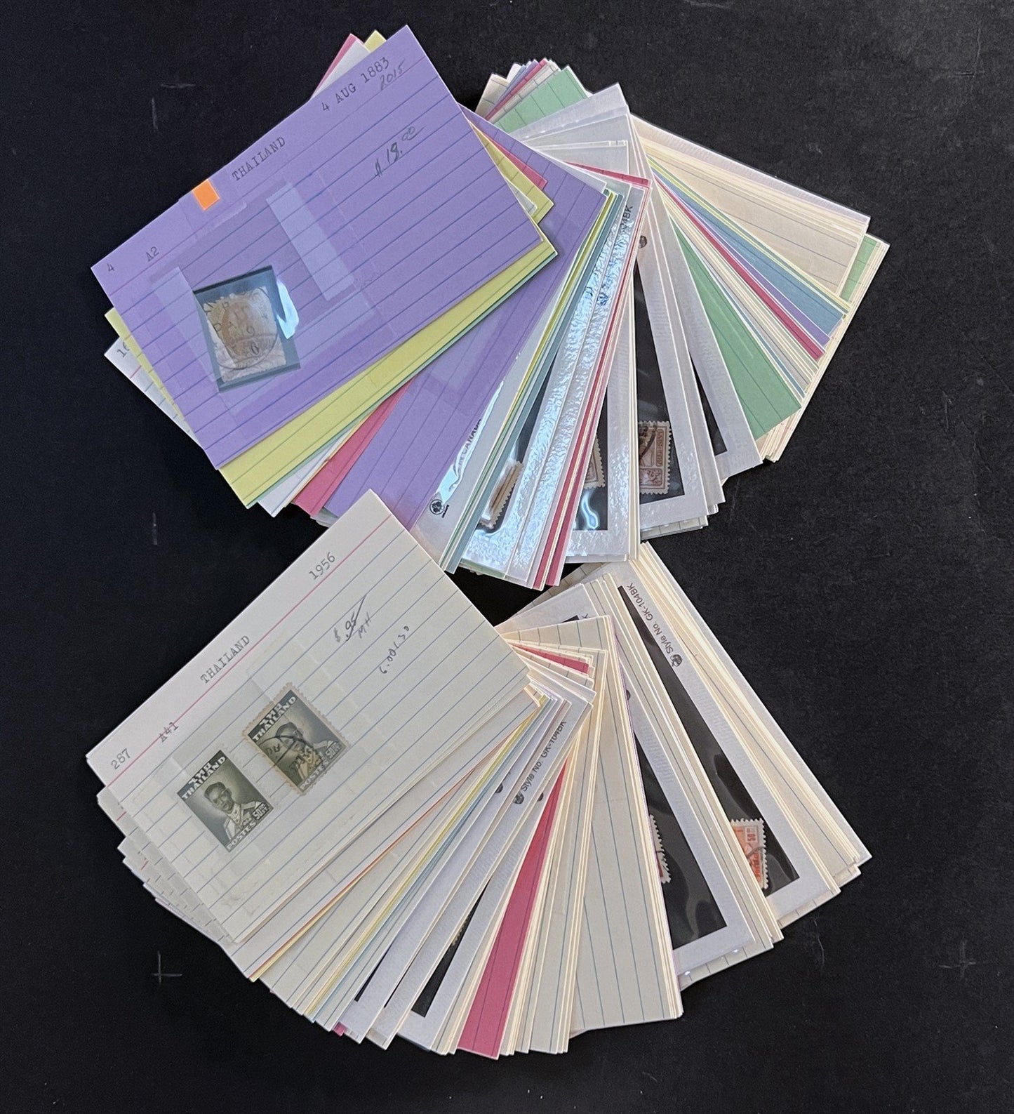 Thailand Stamp Collection on Dealer Cards $331 Catalog Value ZAYIX 0825CB14548