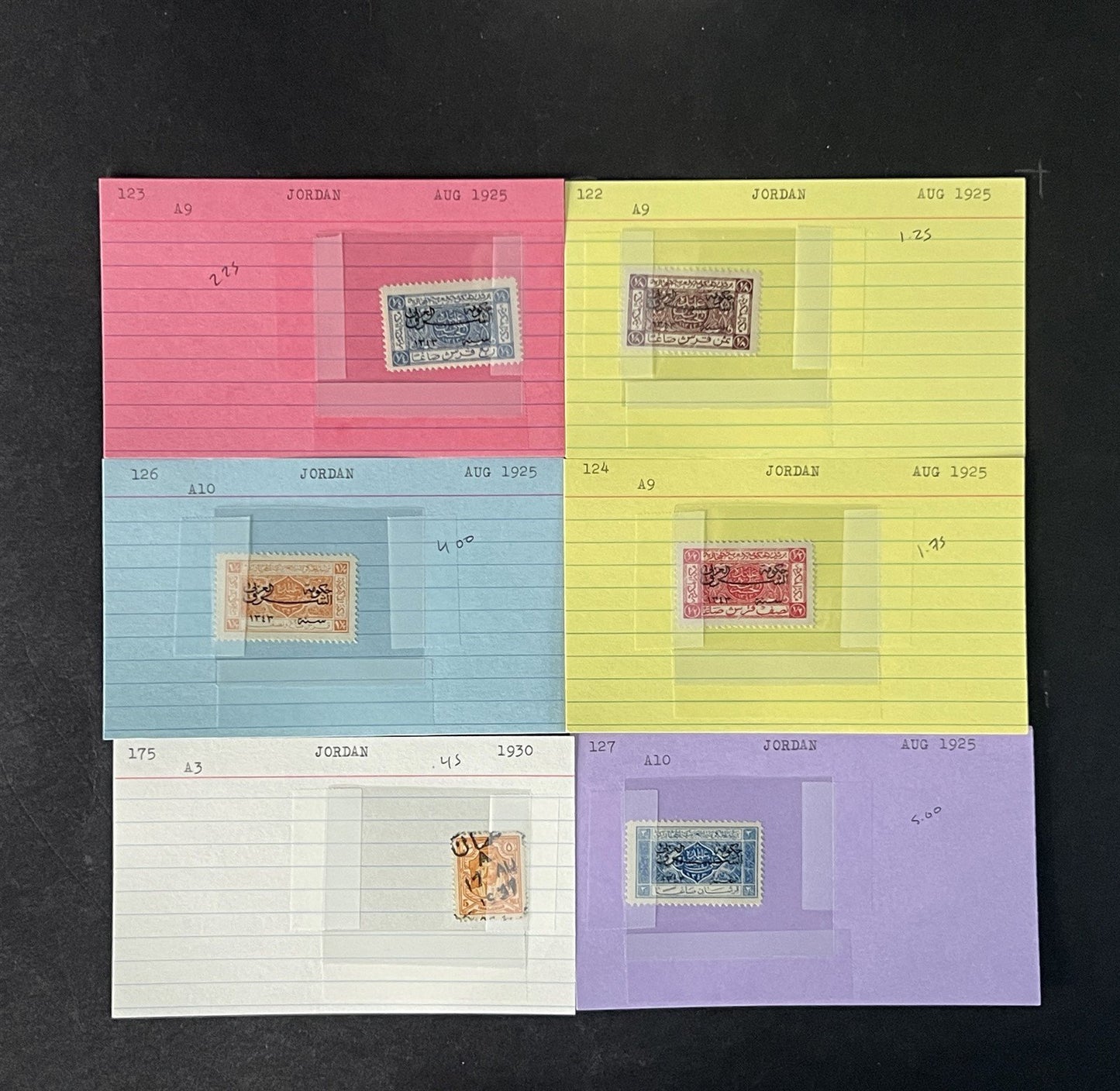 Jordan Stamp Collection on Dealer Cards $154 Catalog Value ZAYIX 0825CB14563