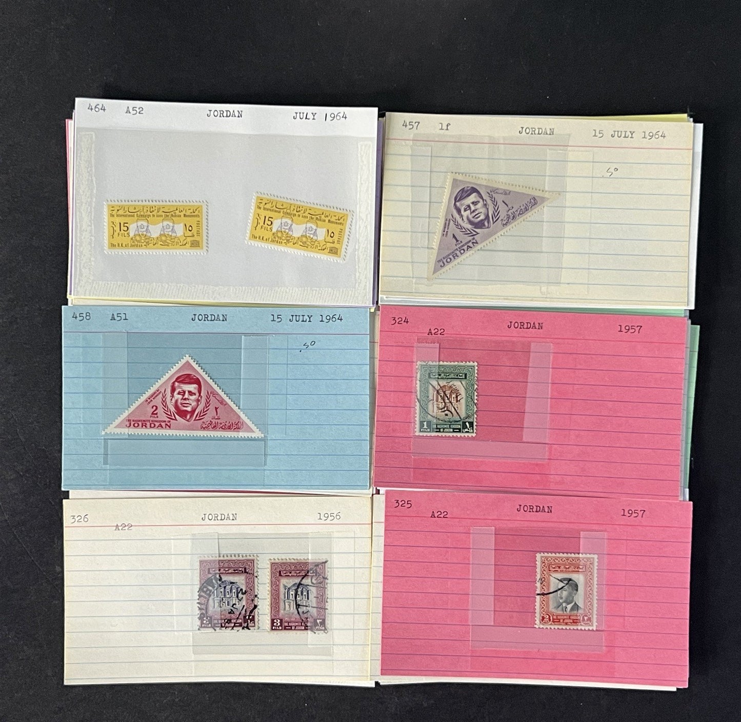 Jordan Stamp Collection on Dealer Cards $154 Catalog Value ZAYIX 0825CB14563