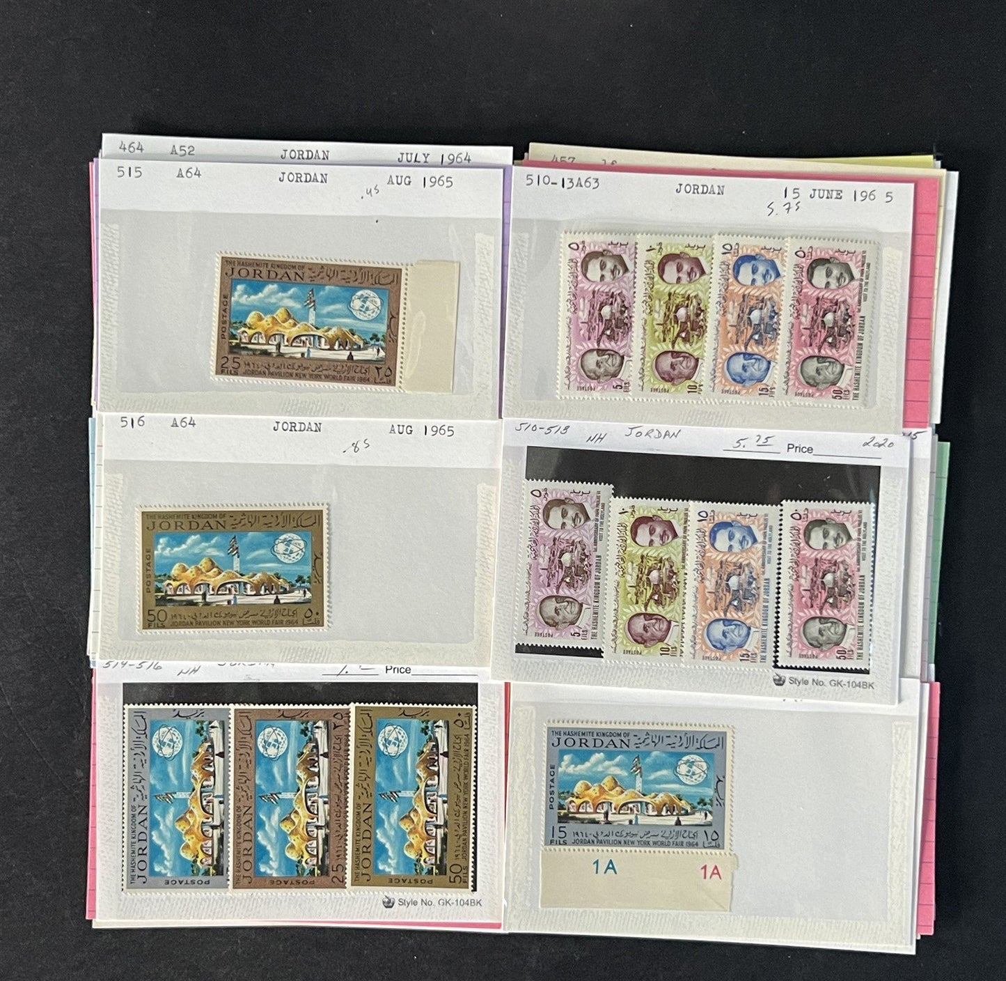 Jordan Stamp Collection on Dealer Cards $154 Catalog Value ZAYIX 0825CB14563