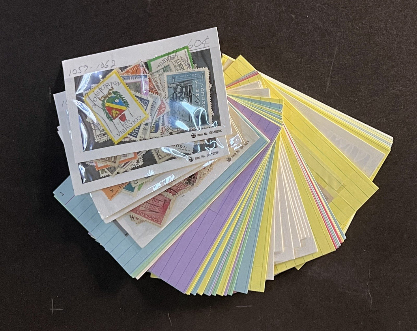 Colombia Stamp Collection on Dealer Cards $140Catalog Value ZAYIX 0825CB14565