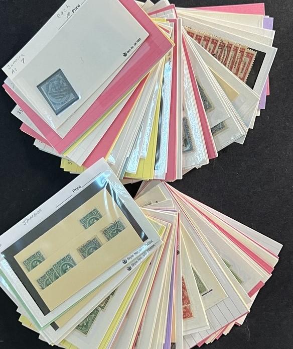 Jamaica Stamp Collection on Dealer Cards $442 Catalog Value ZAYIX 0825CB14569