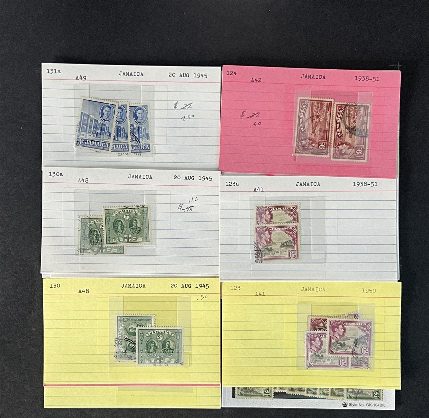 Jamaica Stamp Collection on Dealer Cards $442 Catalog Value ZAYIX 0825CB14569