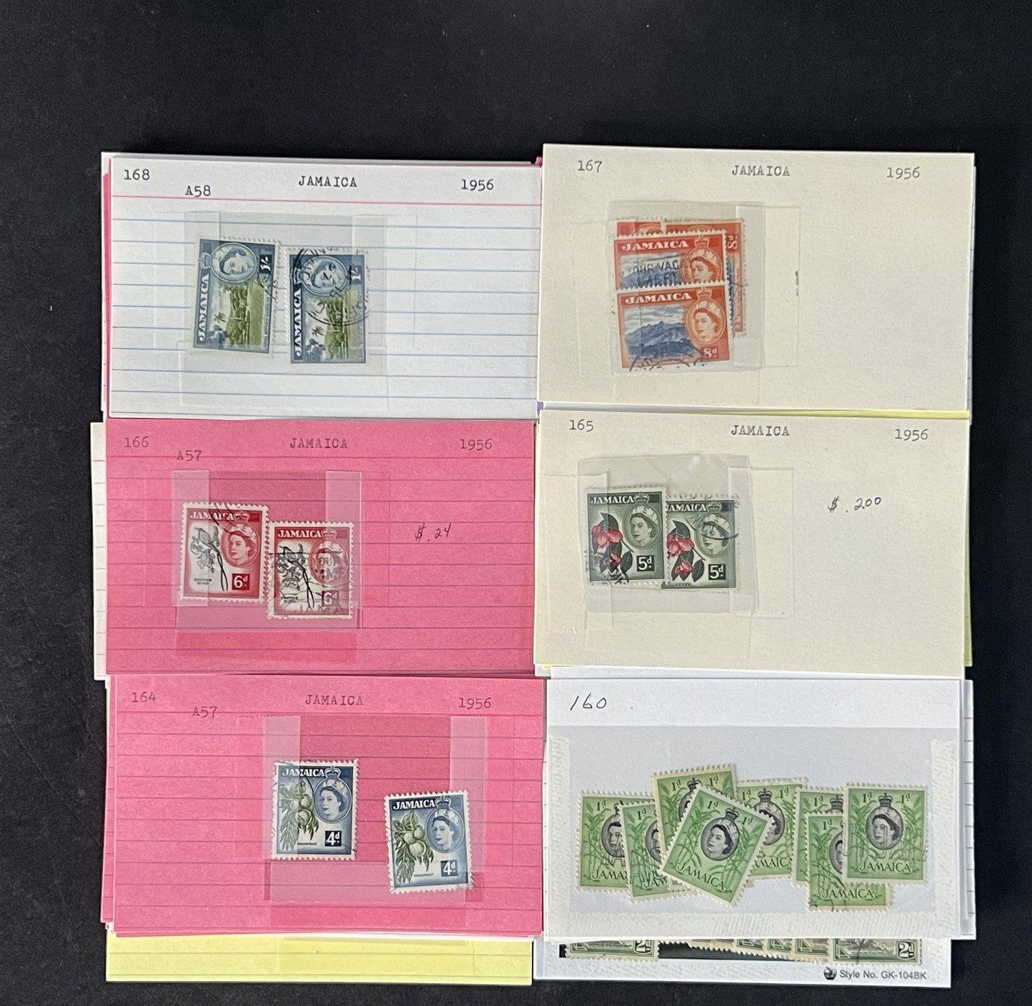 Jamaica Stamp Collection on Dealer Cards $442 Catalog Value ZAYIX 0825CB14569