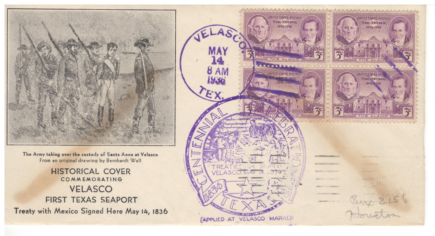 Texas Centennial Covers Collection Goliad, Velasco, Alamo ZAYIX 0825JG4571