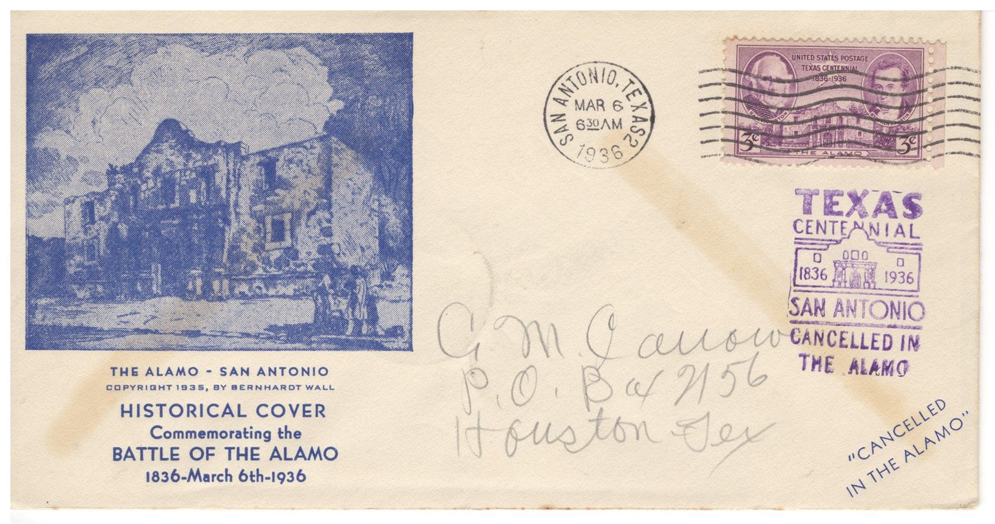 Texas Centennial Covers Collection Goliad, Velasco, Alamo ZAYIX 0825JG4571