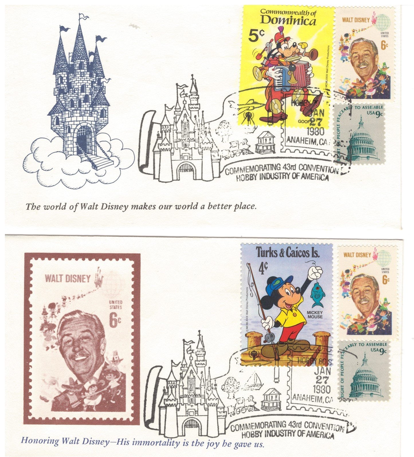 Walt Disney, 43rd Hobby Industry Convention, Anaheim Covers ZAYIX 0825JG4575