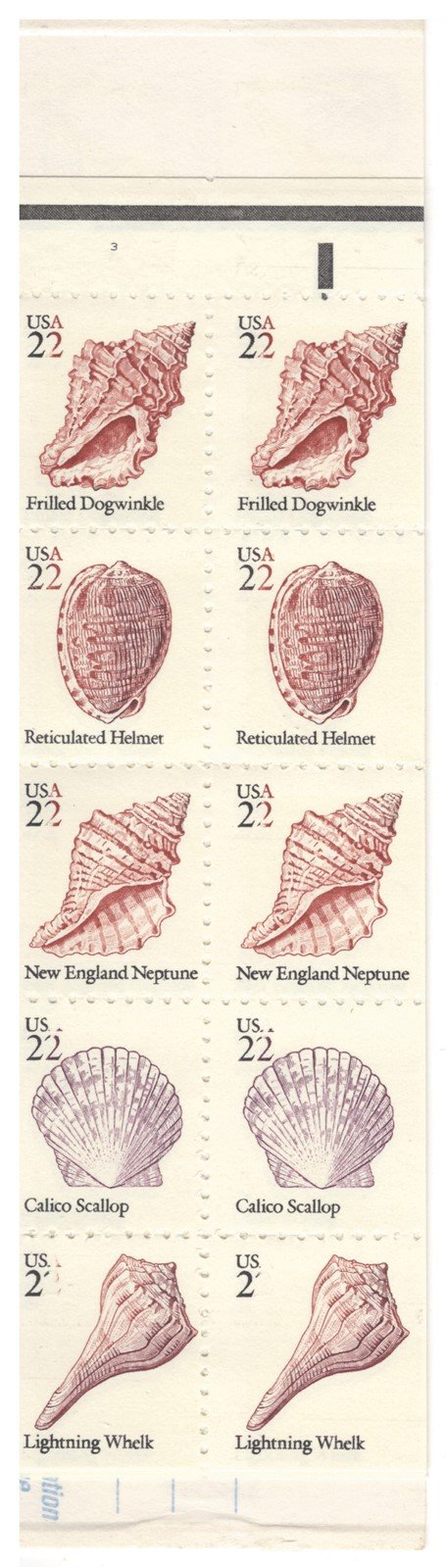 US 2117-21, BK147 MNH Unlisted EFO Missing Denomination Error ZAYIX 0825JG4578