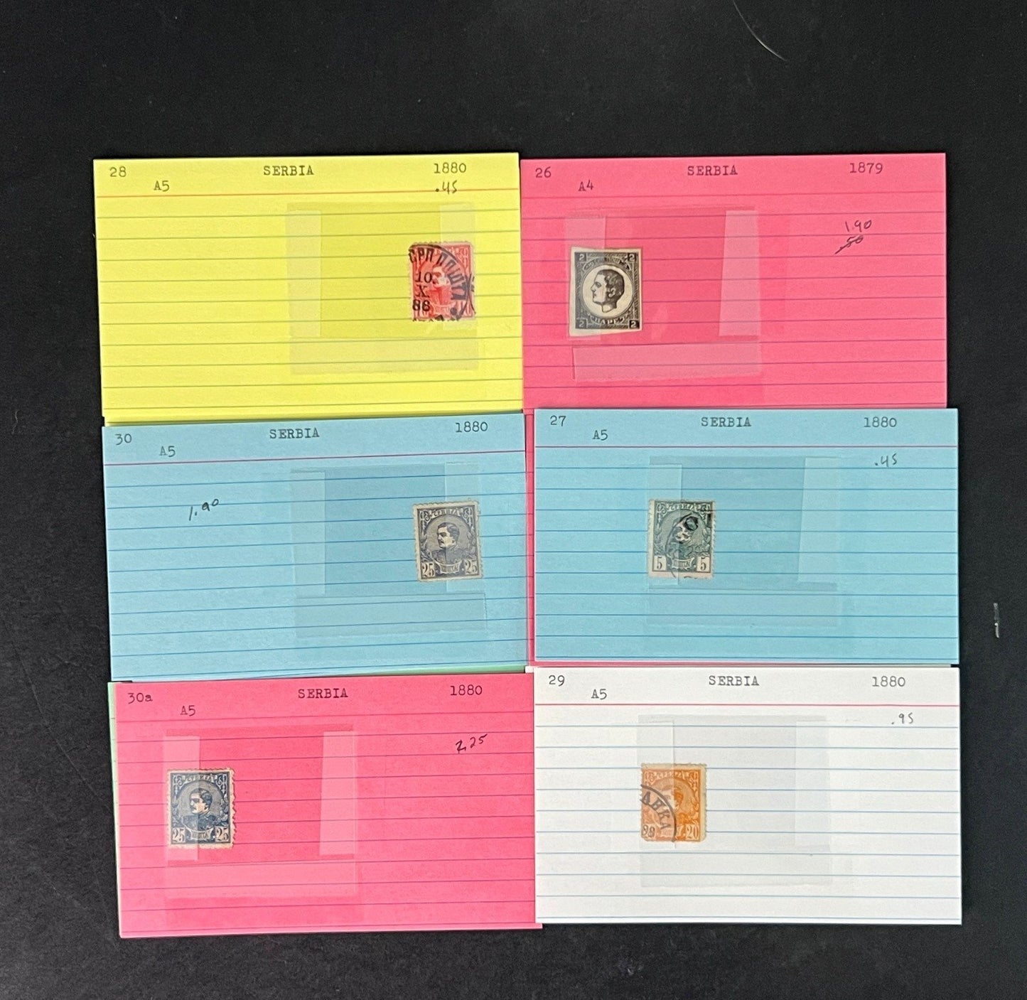 Serbia Stamp Collection on Dealer Cards $164 CV ZAYIX 0825CB414613